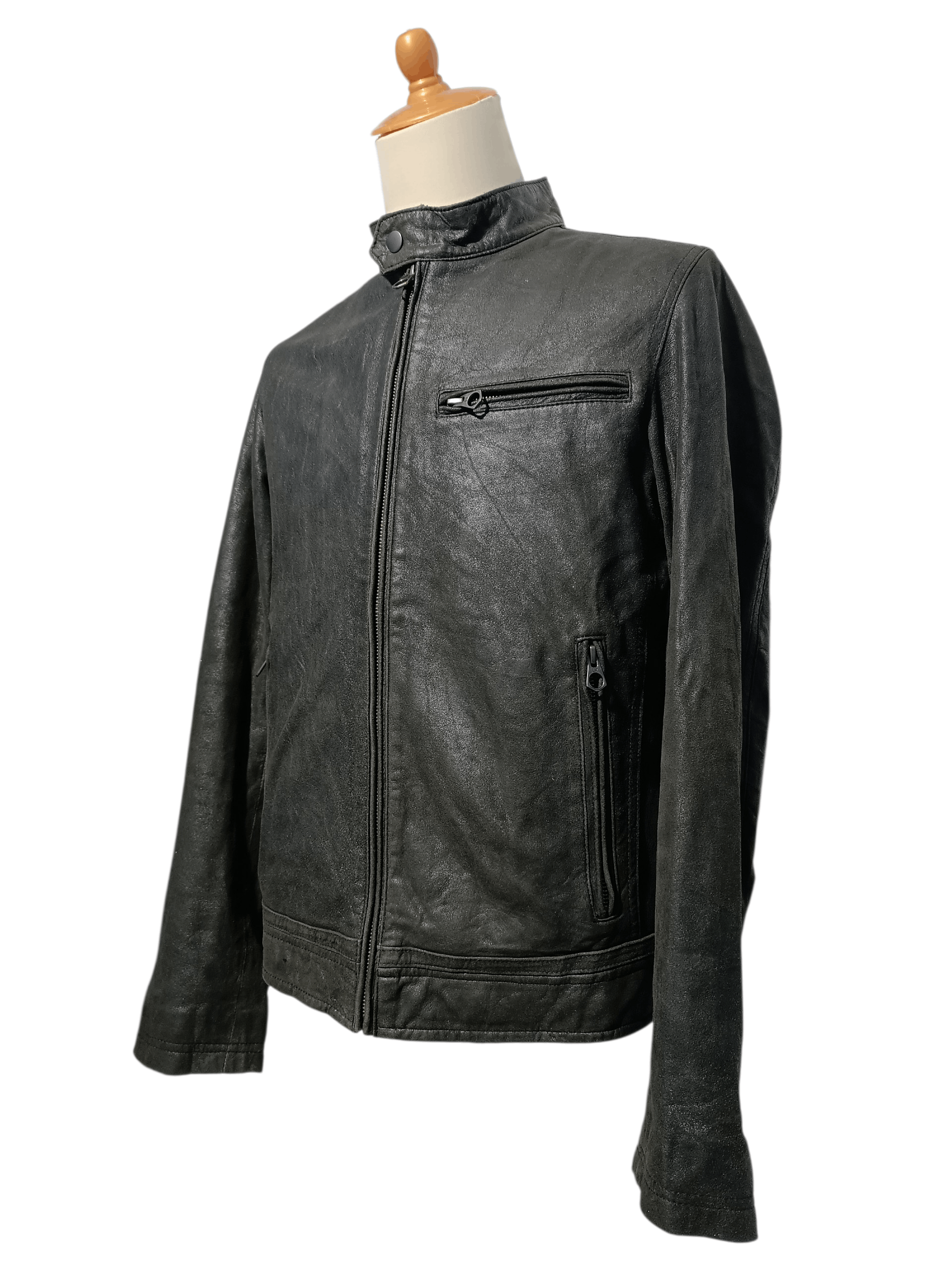 Japanese Brand Vintage Distressed Black Leather Jacket Biker Style Size US L / EU 52-54 / 3 - 2 Thumbnail
