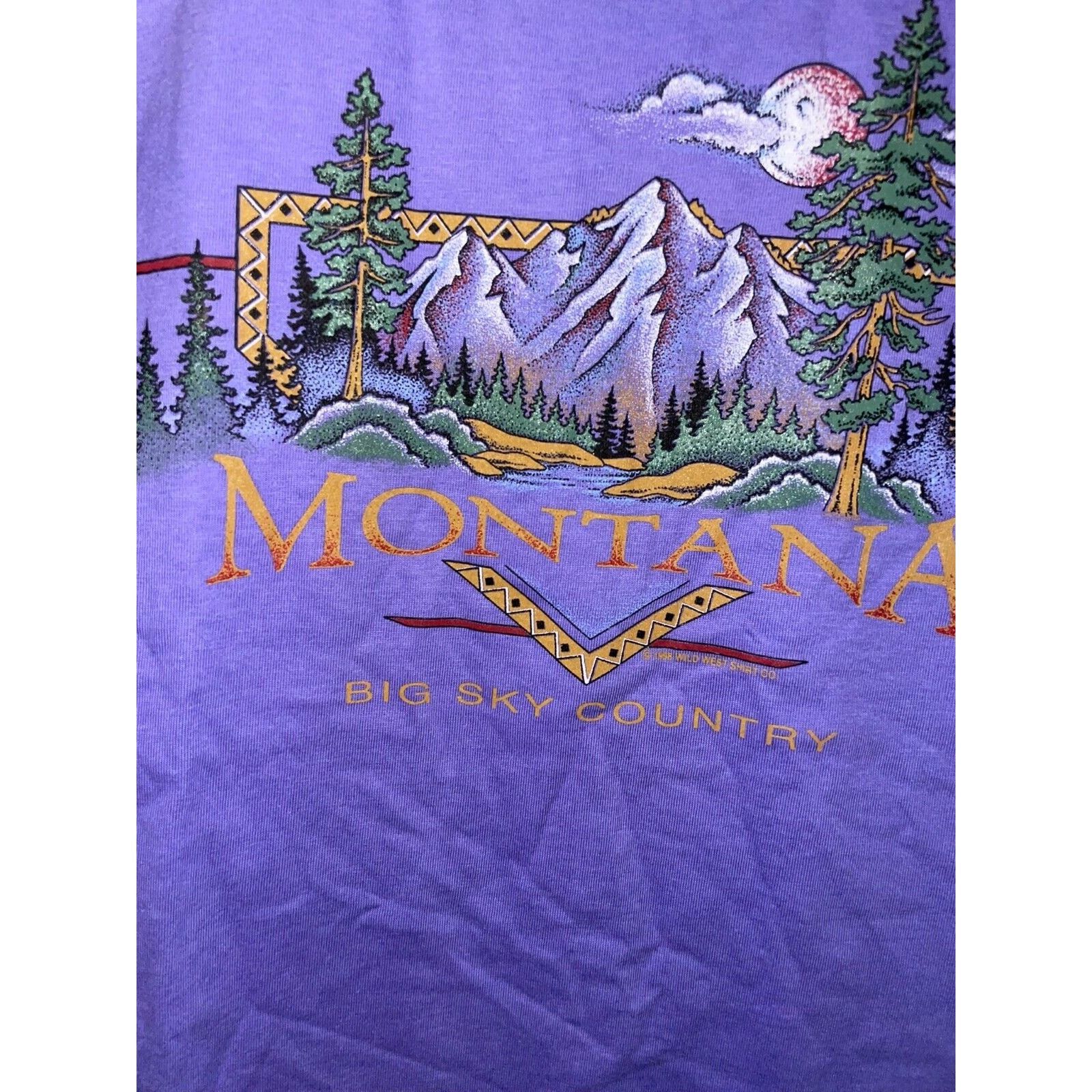 Jerzees Vintage Montana Nature Shirt Big Sky Purple Tee 90s VTG L Size US L / EU 52-54 / 3 - 5 Thumbnail