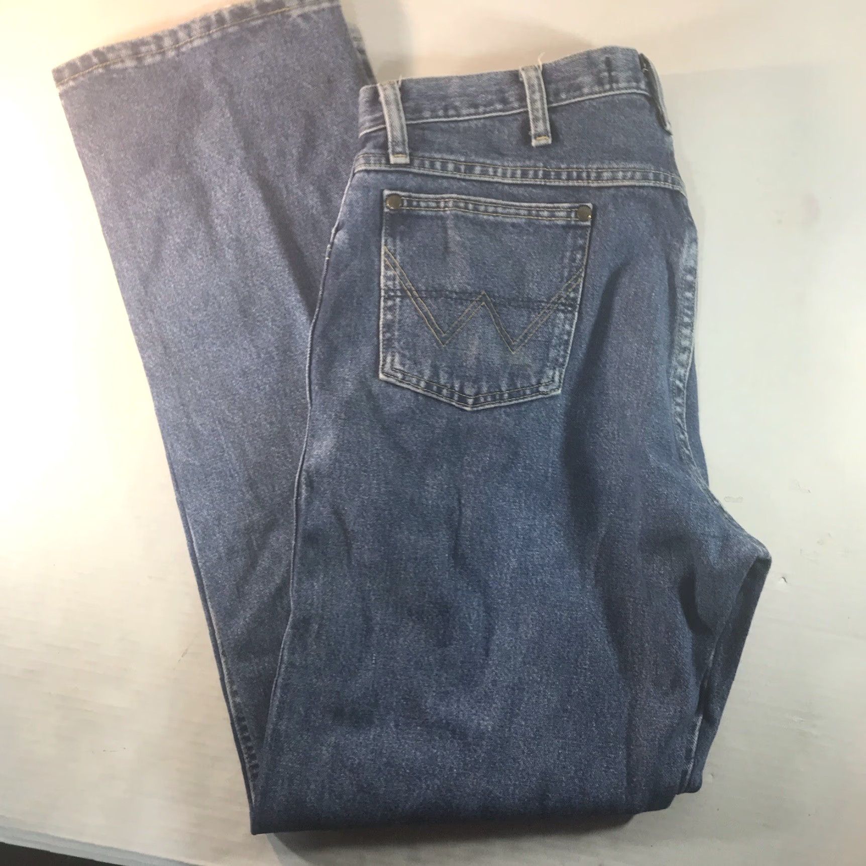 Wrangler VINTAGE Wrangler George Strait Cowboy Jeans Men 35X32 Brown Patch Straight Fit Denim Mexico Size US 35 - 3 Thumbnail