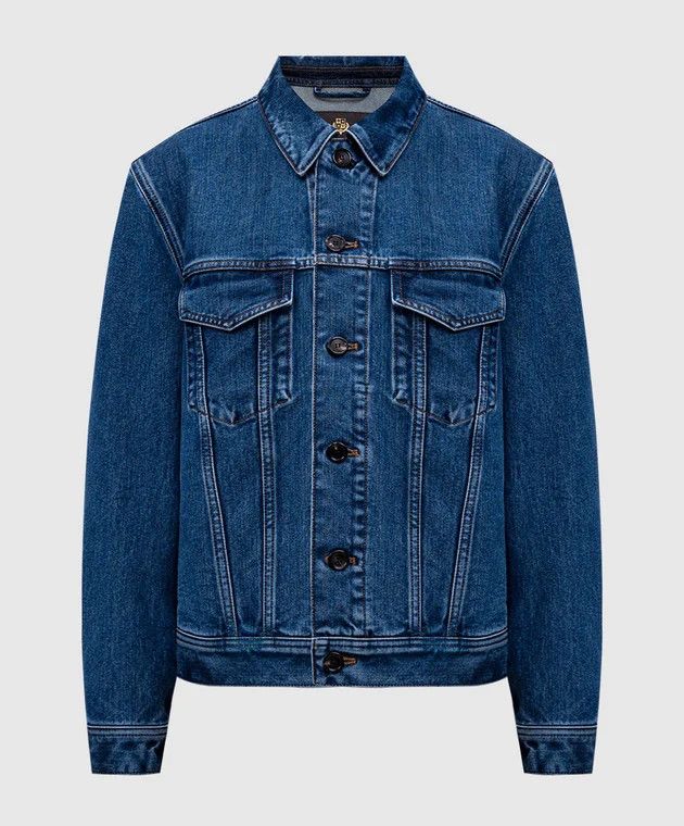 Loro Piana o1srvl11e0526 FAP1329 Tulus Denim Jacket in Blue Size S / US 4 / IT 40 - 1 Thumbnail