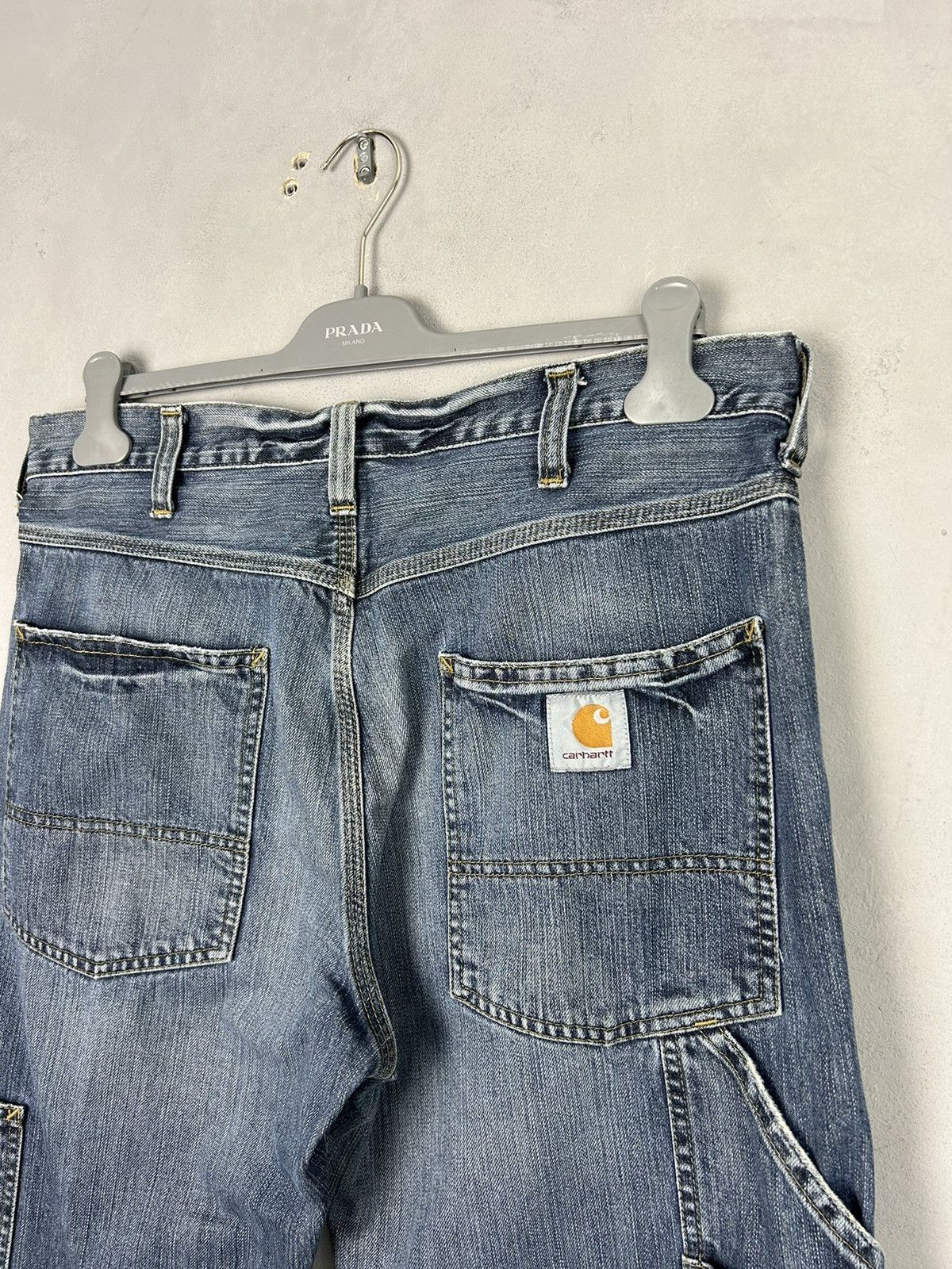 Carhartt Carhartt TRAX Carpenter Jeans 33x32 Blue Faded Distressed Size US 33 - 3 Thumbnail