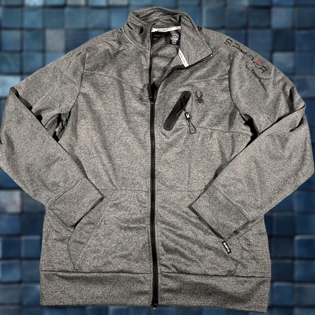 Spyder Spyder Active Jacket Mens Large Gray Full Zip Performance Fleece Pockets Size US L / EU 52-54 / 3 - 1 Thumbnail