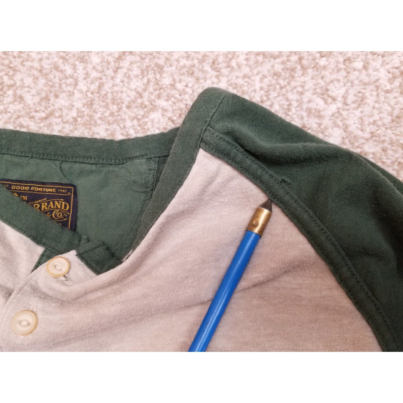 Lucky Brand Lucky Brand Shirt Womens Large Green Beige Polyester Blend Crewneck Short Sleeve Shirt Womens L Green Beige 90s Outdoor (if applicable) Mens/Womens Size L / US 10 / IT 46 - 3 Thumbnail