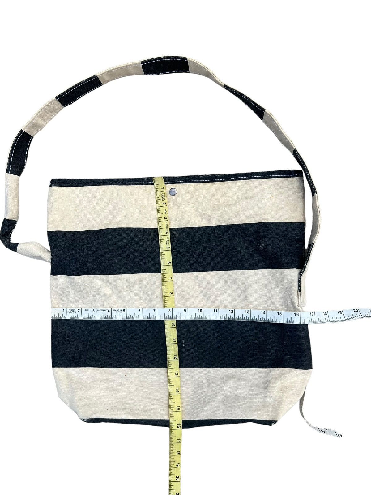 Vintage TEMBEA Japan Border Striped Waxed Canvas Cotton Bag Size ONE SIZE - 25 Thumbnail