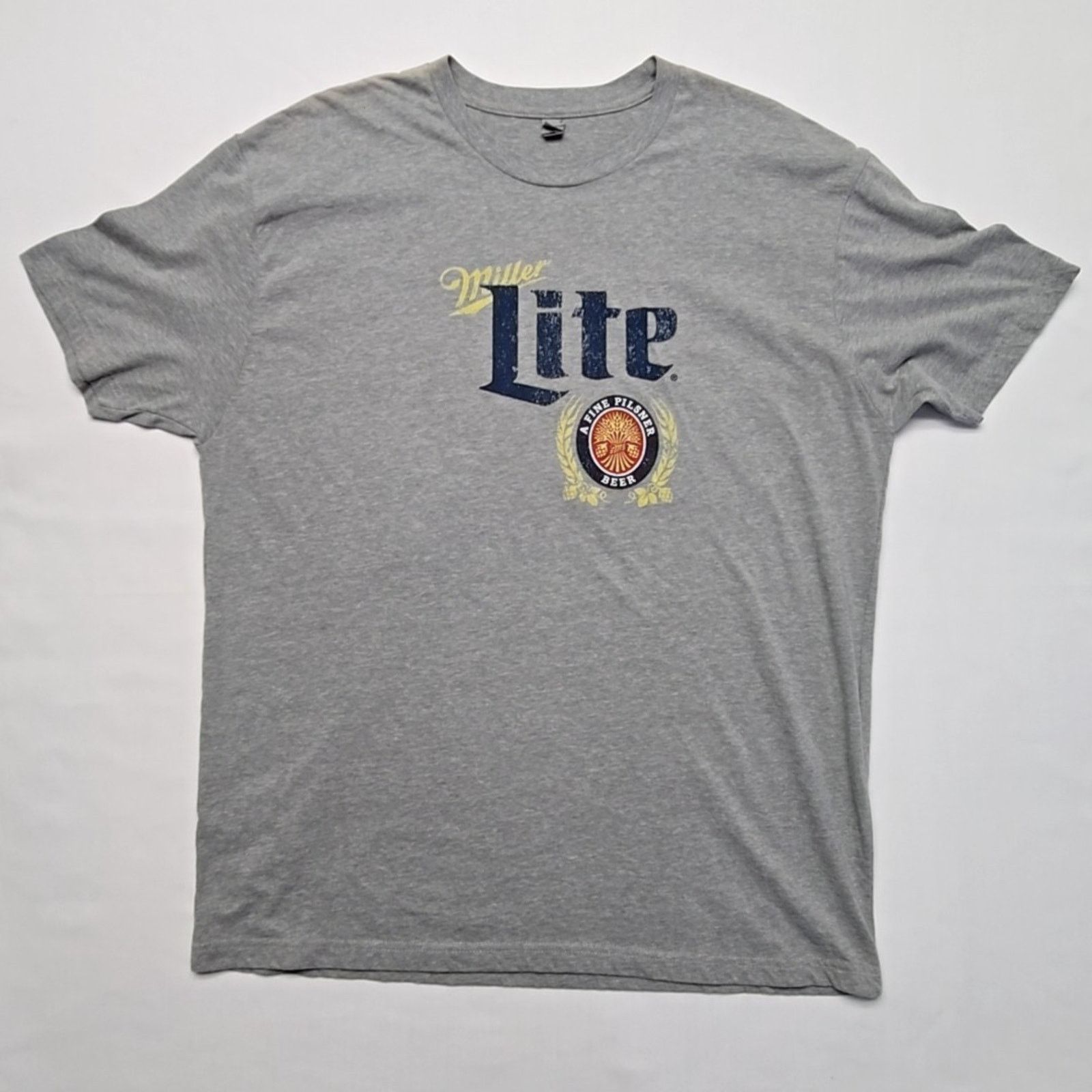 Next Level Miller Lite Beer T-Shirt Mens XL Gray Alcohol Graphic Tee Size US XL / EU 56 / 4 - 1 Thumbnail