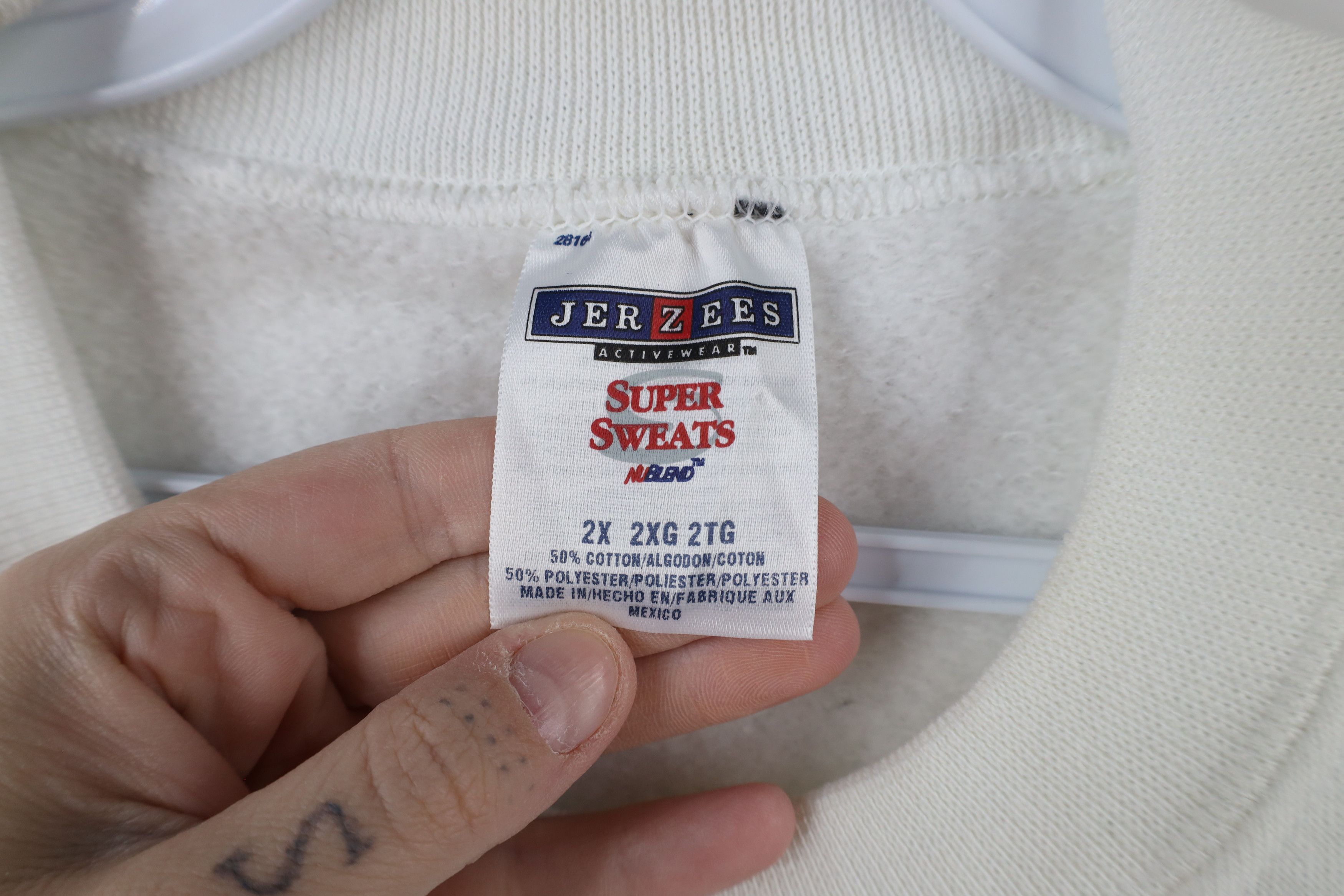 Vintage Vintage 90s Streetwear Heavyweight Crewneck Sweatshirt White Size ONE SIZE - 5 Thumbnail