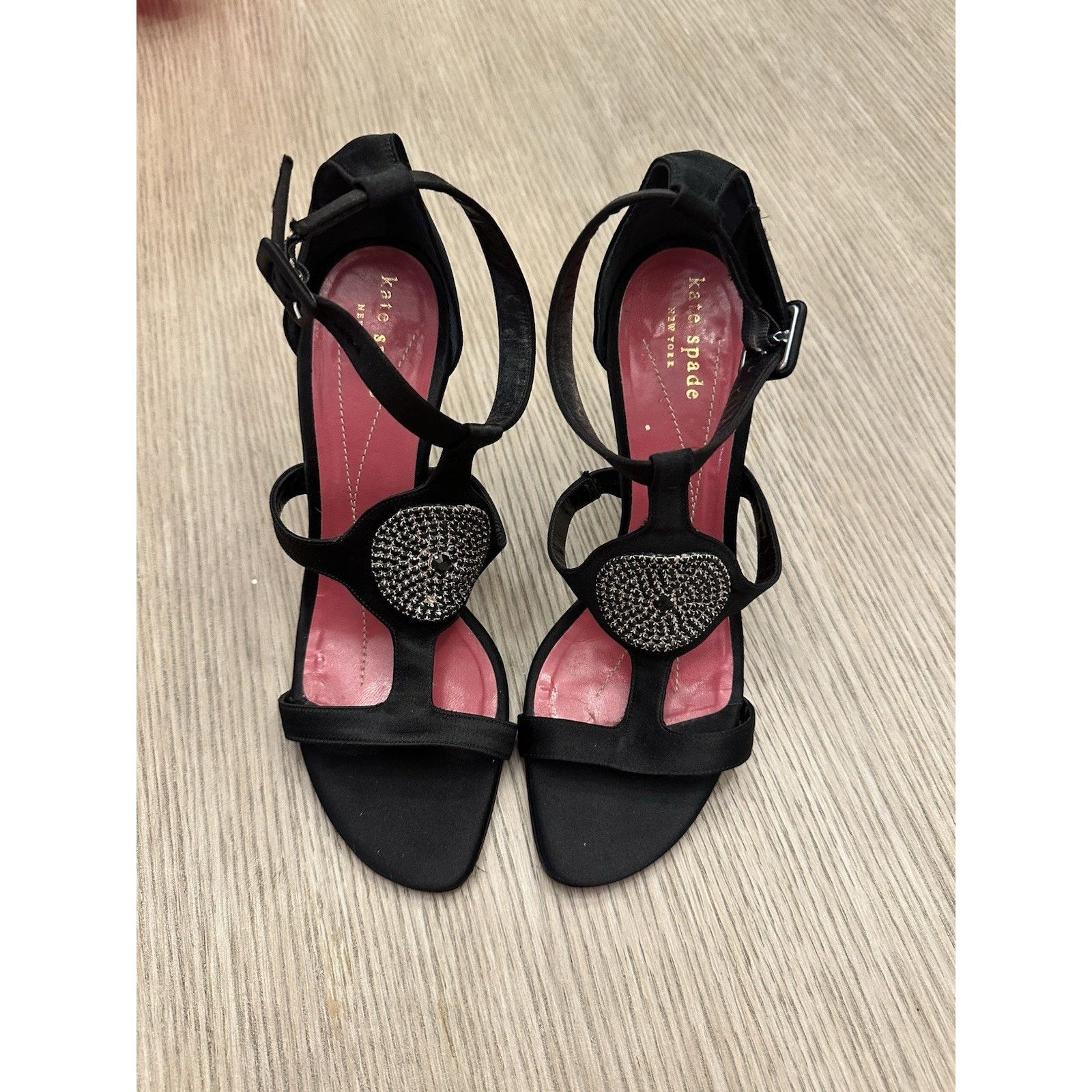 Kate Spade Kate Spade New York Black Satin Open Toe Stiletto Heel- 6.5 Size US 6.5 / IT 36.5 - 1 Thumbnail