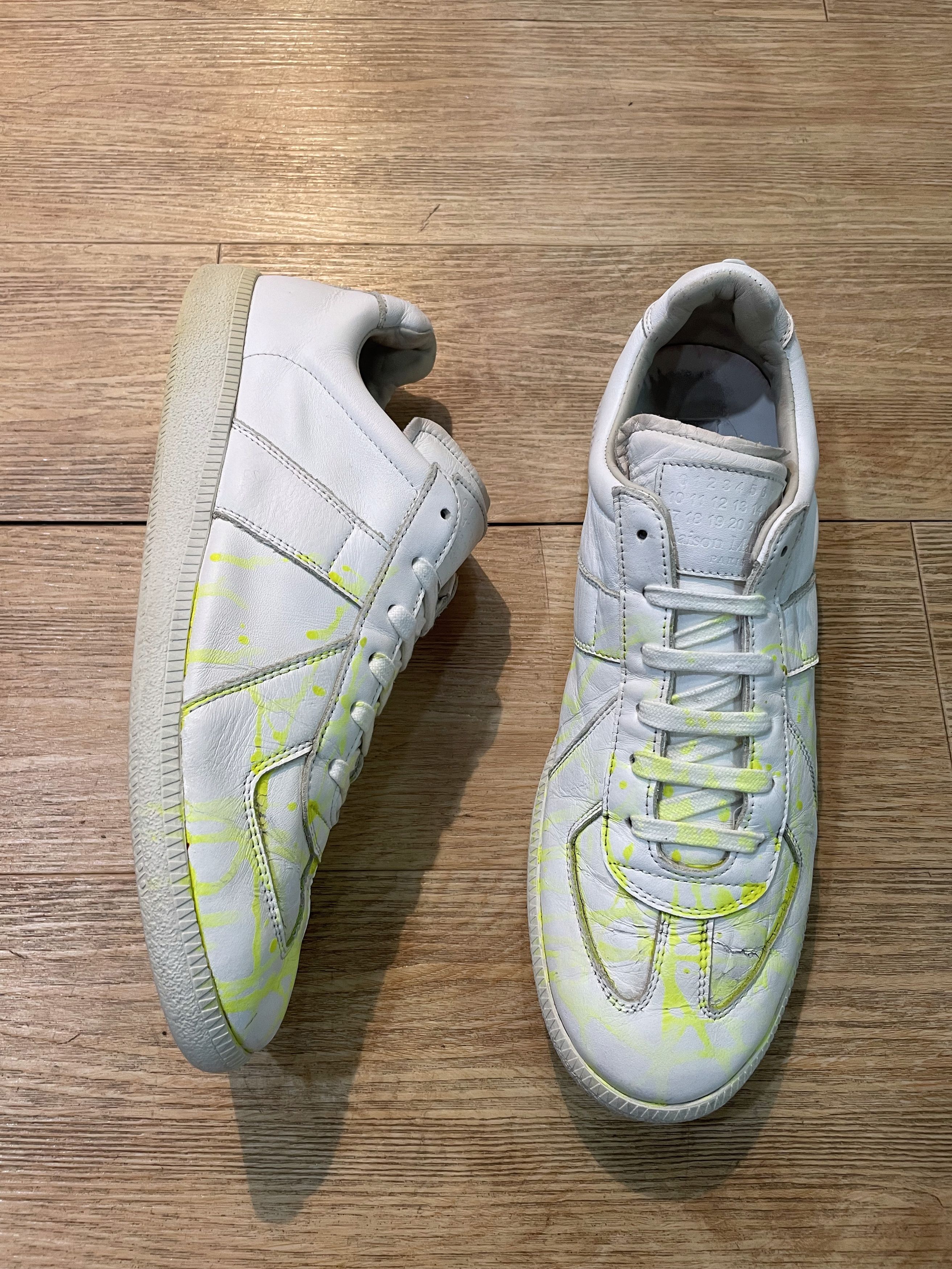 Maison Margiela Maison Margiela GATs Reploca Paint Splatter Fluorescnt SS18 Size US 12 / EU 45 - 1 Thumbnail