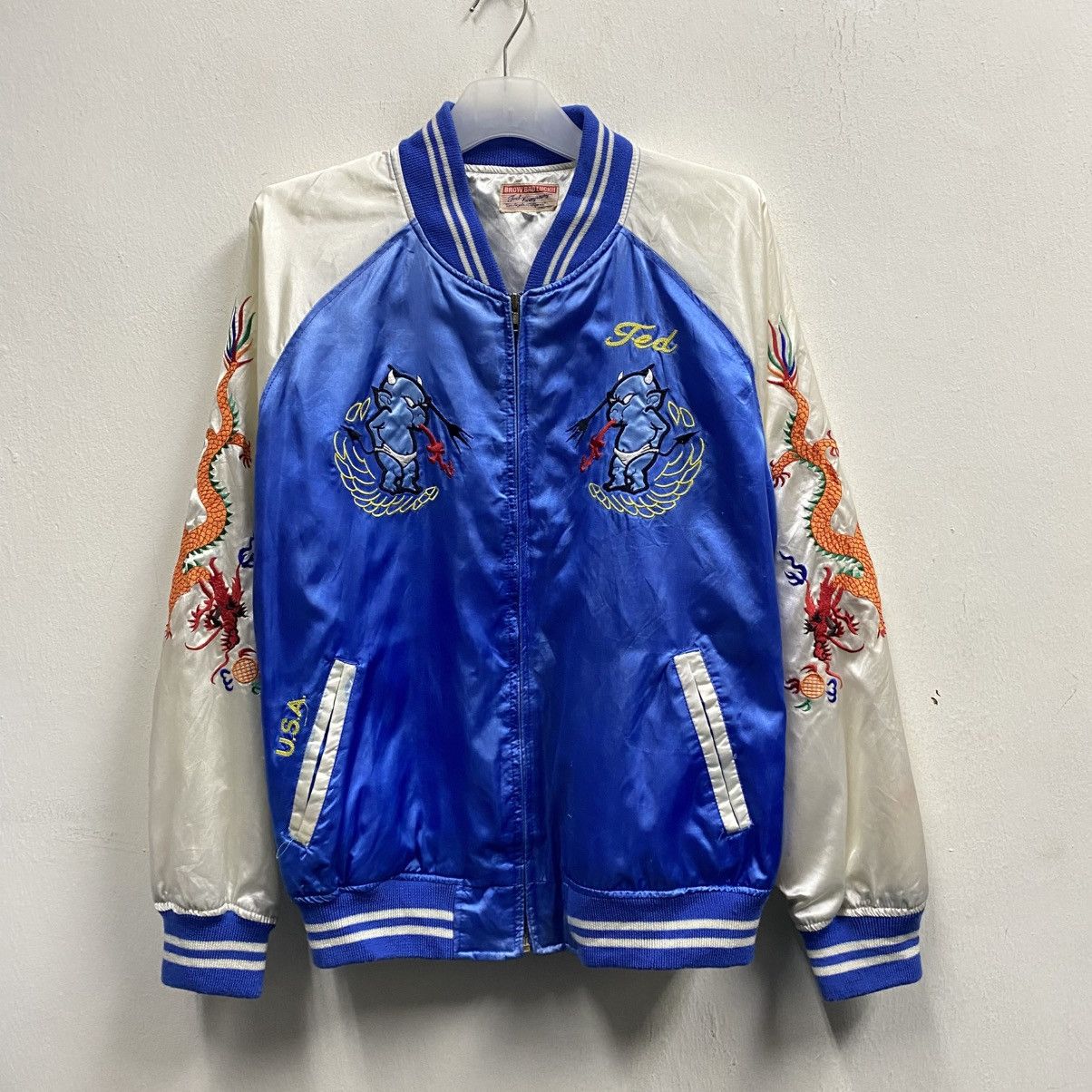 Tedman Ted Company Sukajan Jacket USA Los Angeles Eagle Devil Satin Size US L / EU 52-54 / 3 - 2 Thumbnail