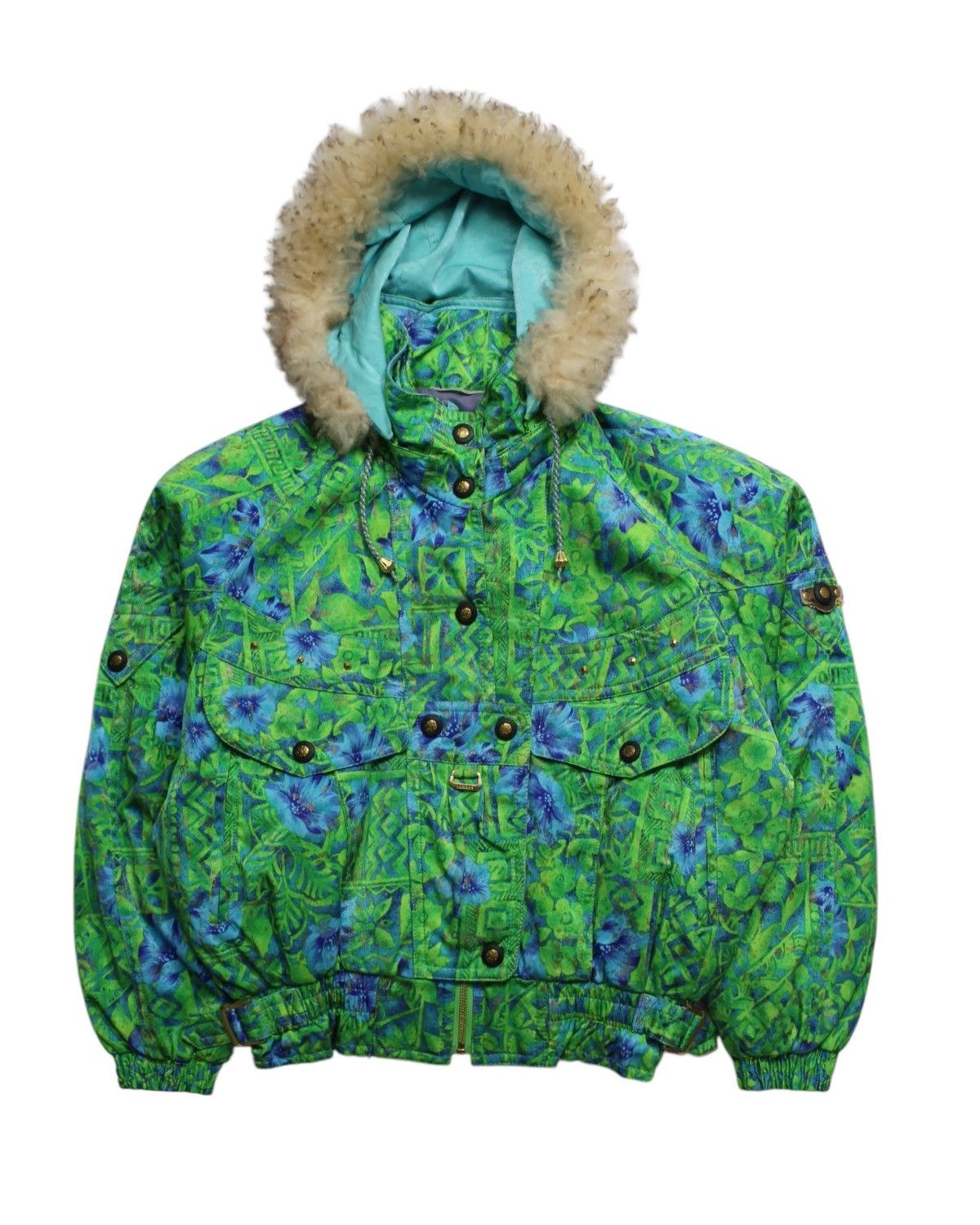 Yamaha 1990S YAMAHA FUR HOOD FLORAL JACKET Size US L / EU 52-54 / 3 - 1 Thumbnail