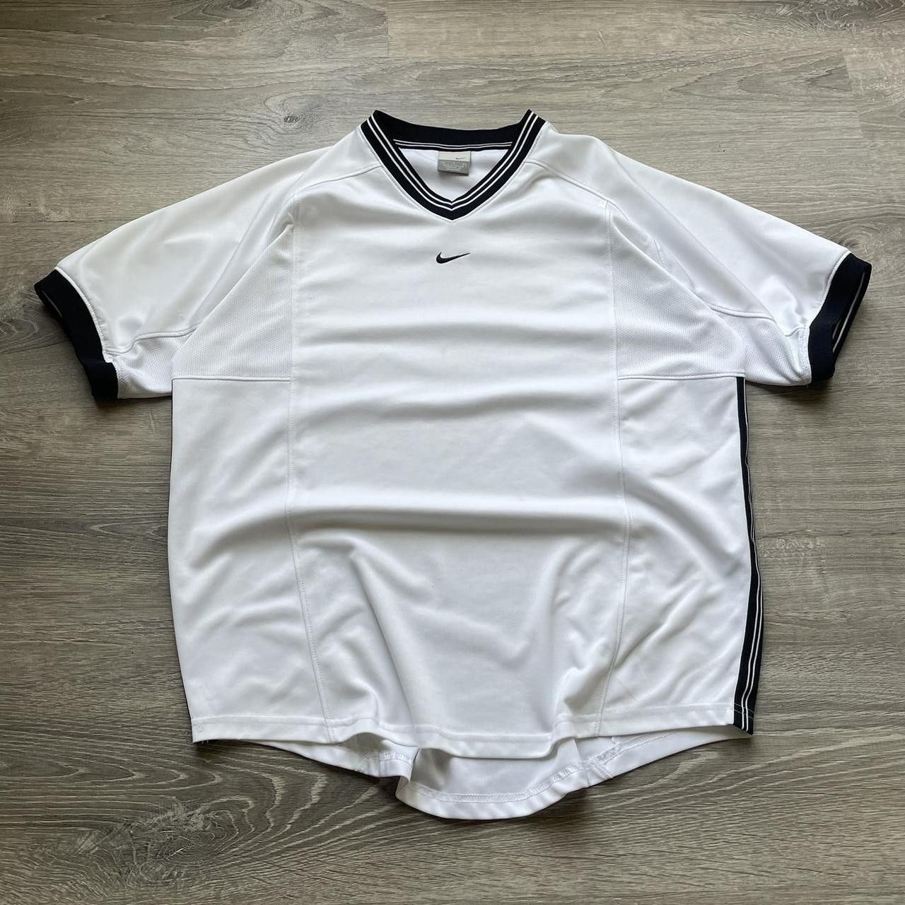 Nike × Vintage Vintage Y2K White Black Nike Center Swoosh Jersey Size US M / EU 48-50 / 2 - 1 Thumbnail
