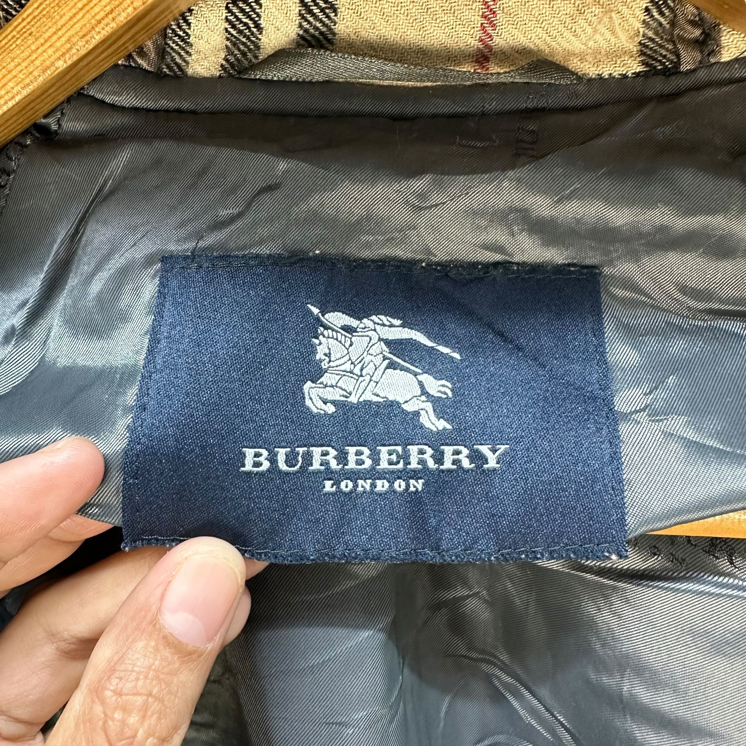 Burberry BURBERRY London Pure Wool Nova Check Hooded Coat #A39-0890 Size XS / US 0-2 / IT 36-38 - 8 Thumbnail