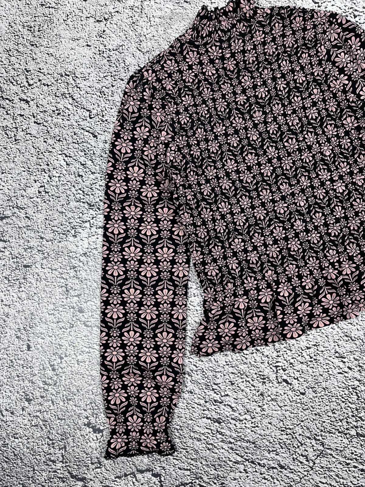 Sandro Vintage Sandro Stretch Floral Turtleneck Blouse Top Size M / US 6-8 / IT 42-44 - 9 Thumbnail