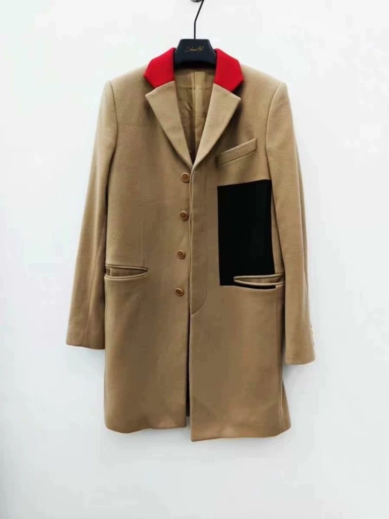 Givenchy Givenchy Size46 Runway Design Color Blocked Cashmere Coat Size US M / EU 48-50 / 2 - 1 Thumbnail