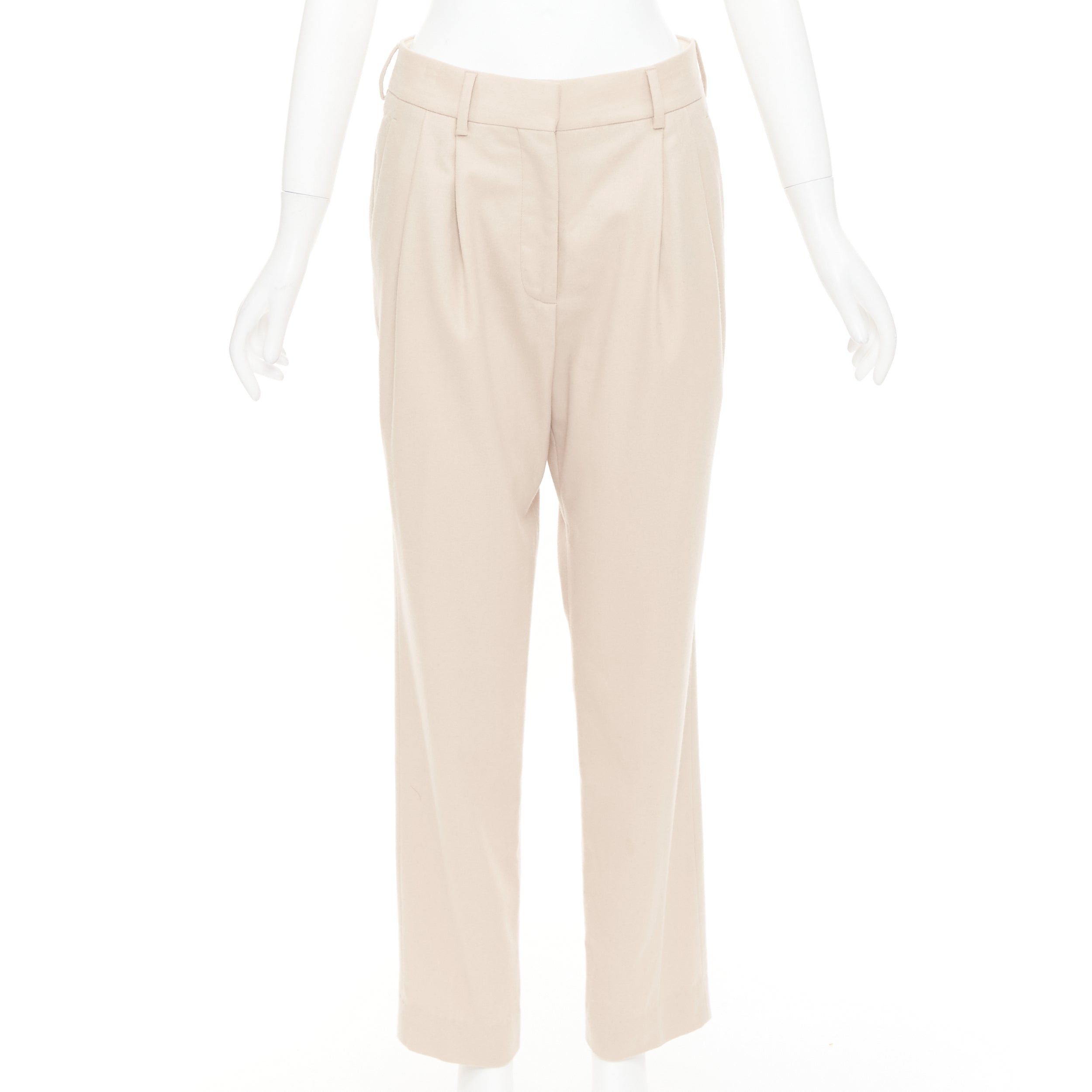 Other BLAZE MILANO camel virgin wool Signature curved pocket pleat front pants US2 S Size 27" / US 4 / IT 40 - 1 Thumbnail