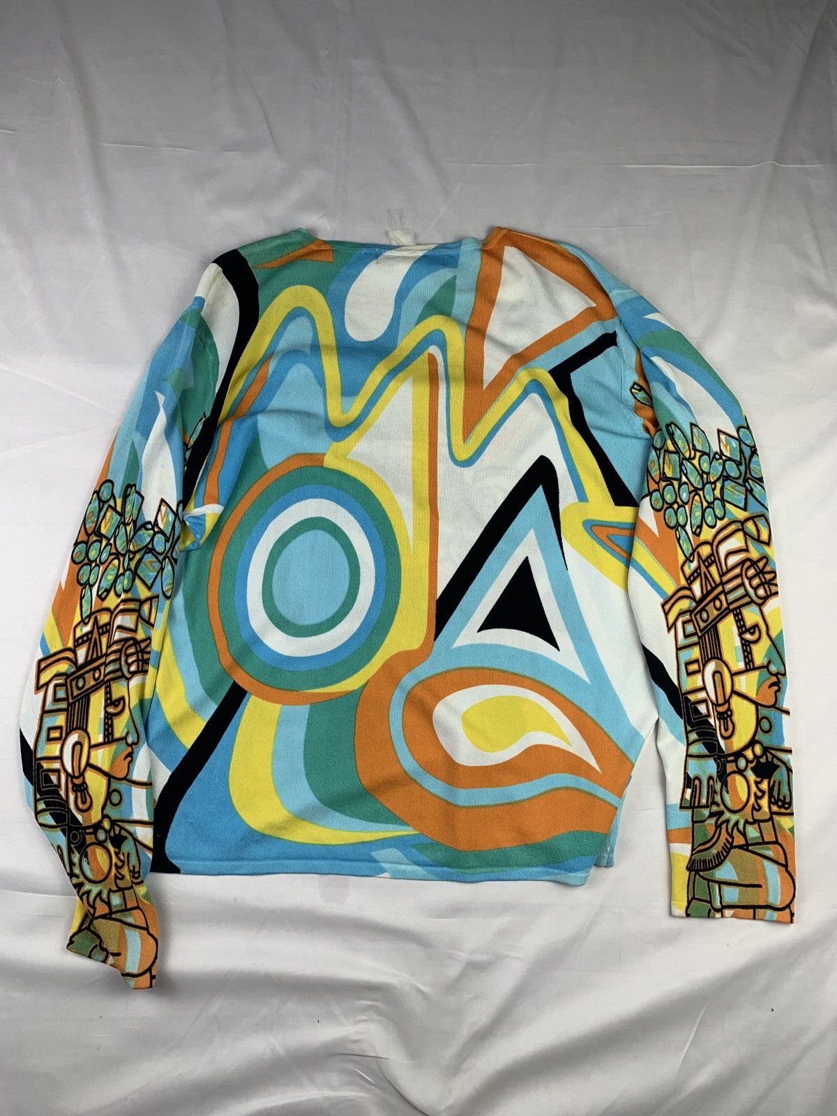 Japanese Brand y2k Monte Milano Ethnic Art Graphic Sequin Beady Mesh Top Size L / US 10 / IT 46 - 4 Thumbnail