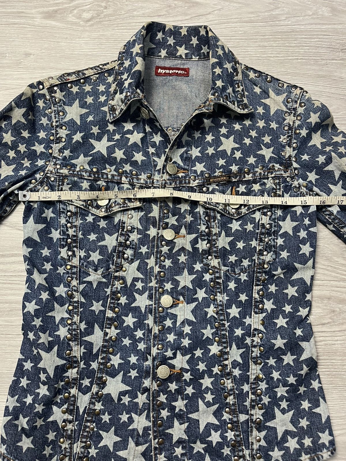 Hysteric Glamour × Japanese Brand Vintage Hysteric AOP Star Studded Denim Jacket Size S / US 4 / IT 40 - 7 Thumbnail