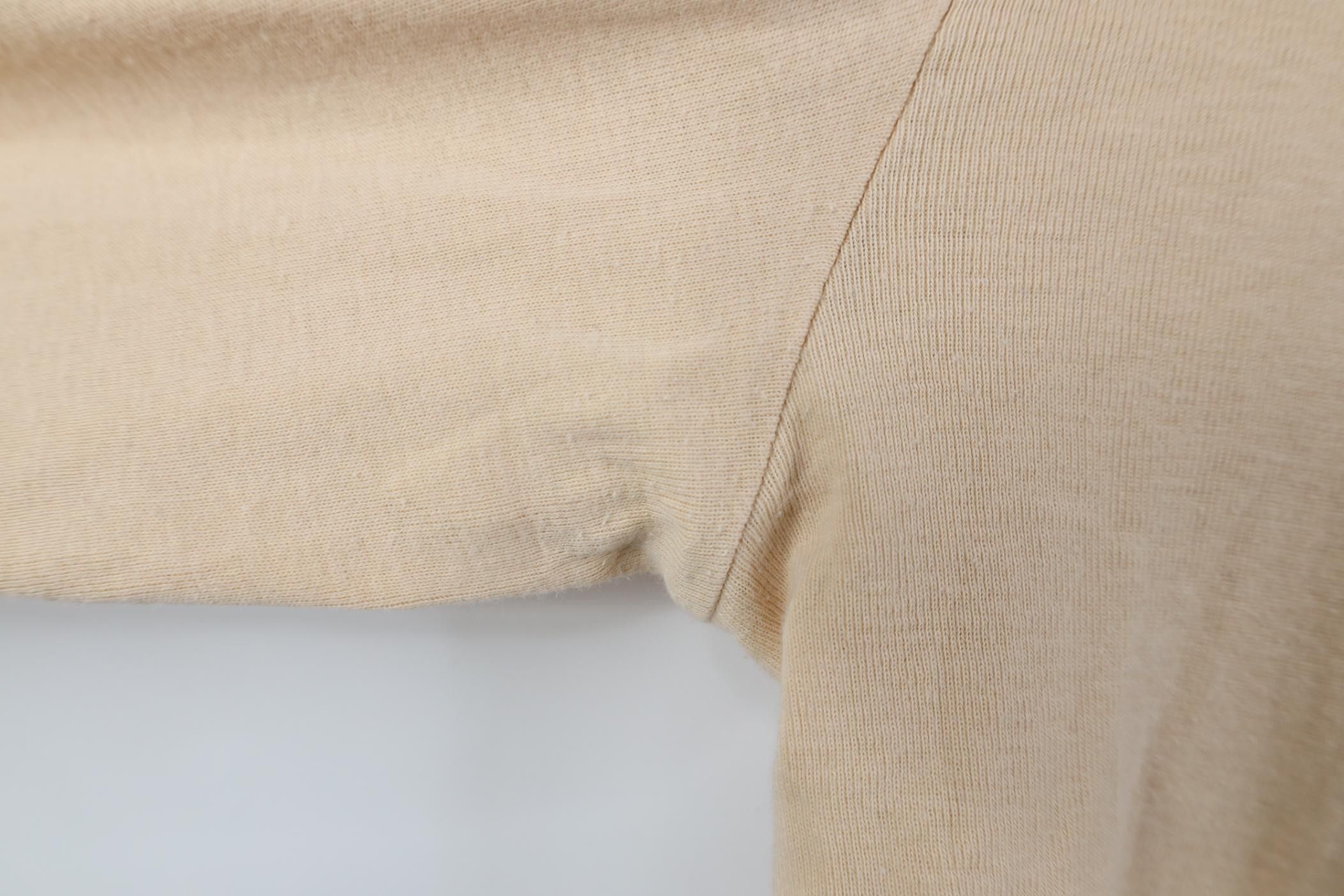 J.Crew Vintage 90s J Crew Cotton Thermal Ribbed Knit T-Shirt Beige Size L / US 10 / IT 46 - 5 Thumbnail