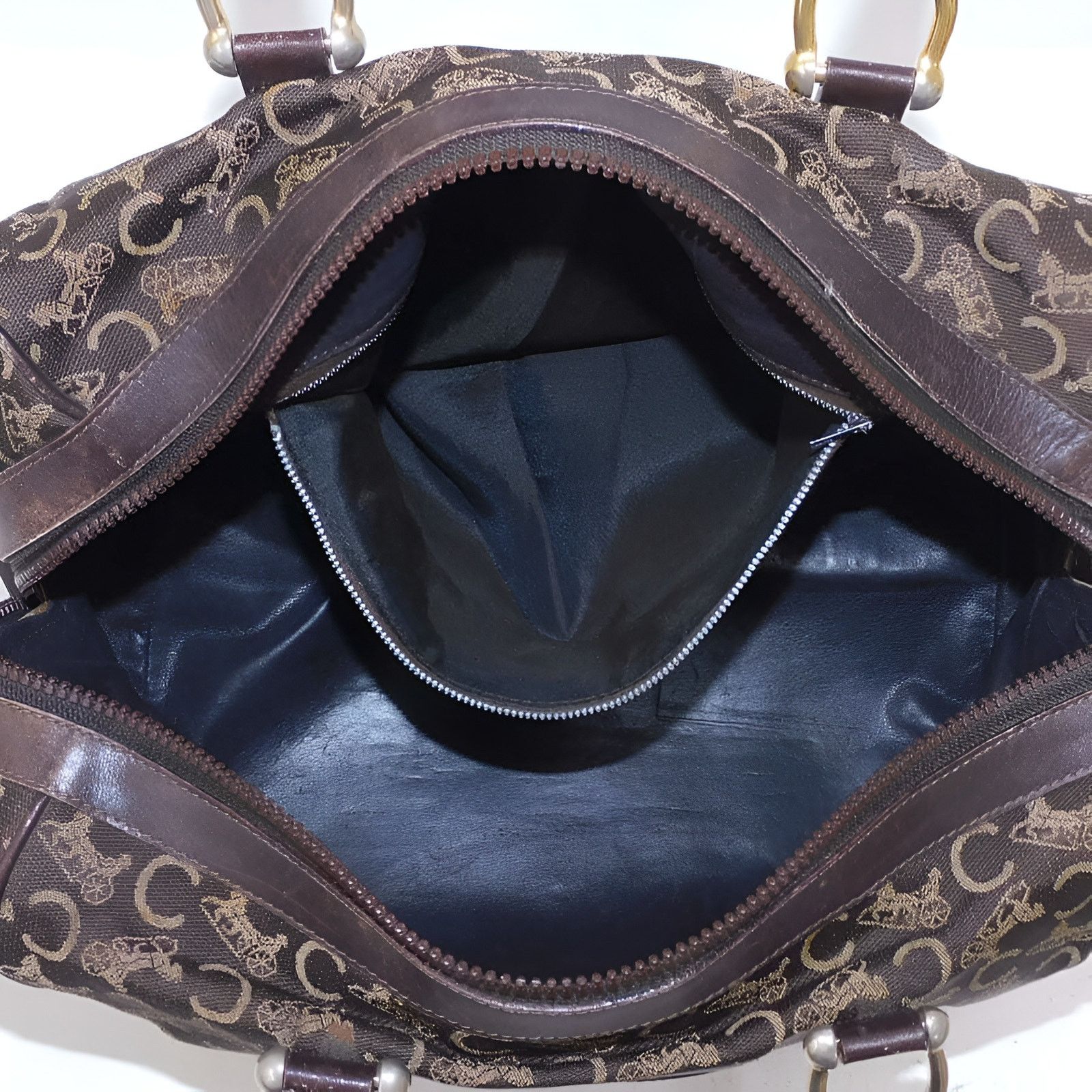 Celine CELINE C Macadam Canvas Hand Bag Brown Gold 001243 Size ONE SIZE - 8 Thumbnail