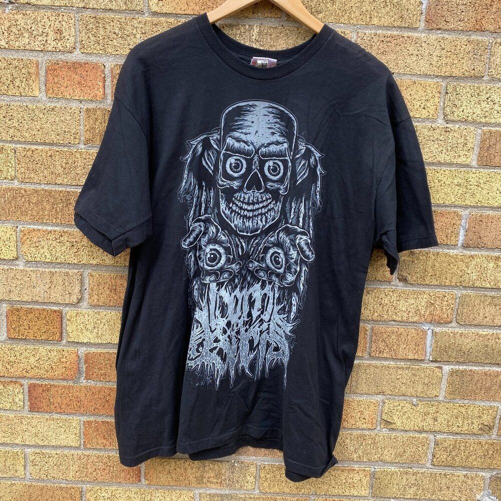 image of Vintage Skull Print Graphic T Shirt XL Black, Men's