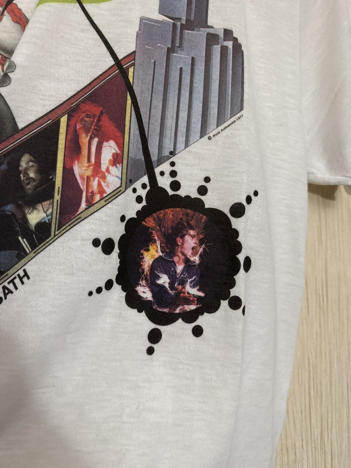 Vintage Vintage Ozzy Osbourne RARE 1977 Tour Black Sabbath T Shirt Size US M / EU 48-50 / 2 - 2 Thumbnail