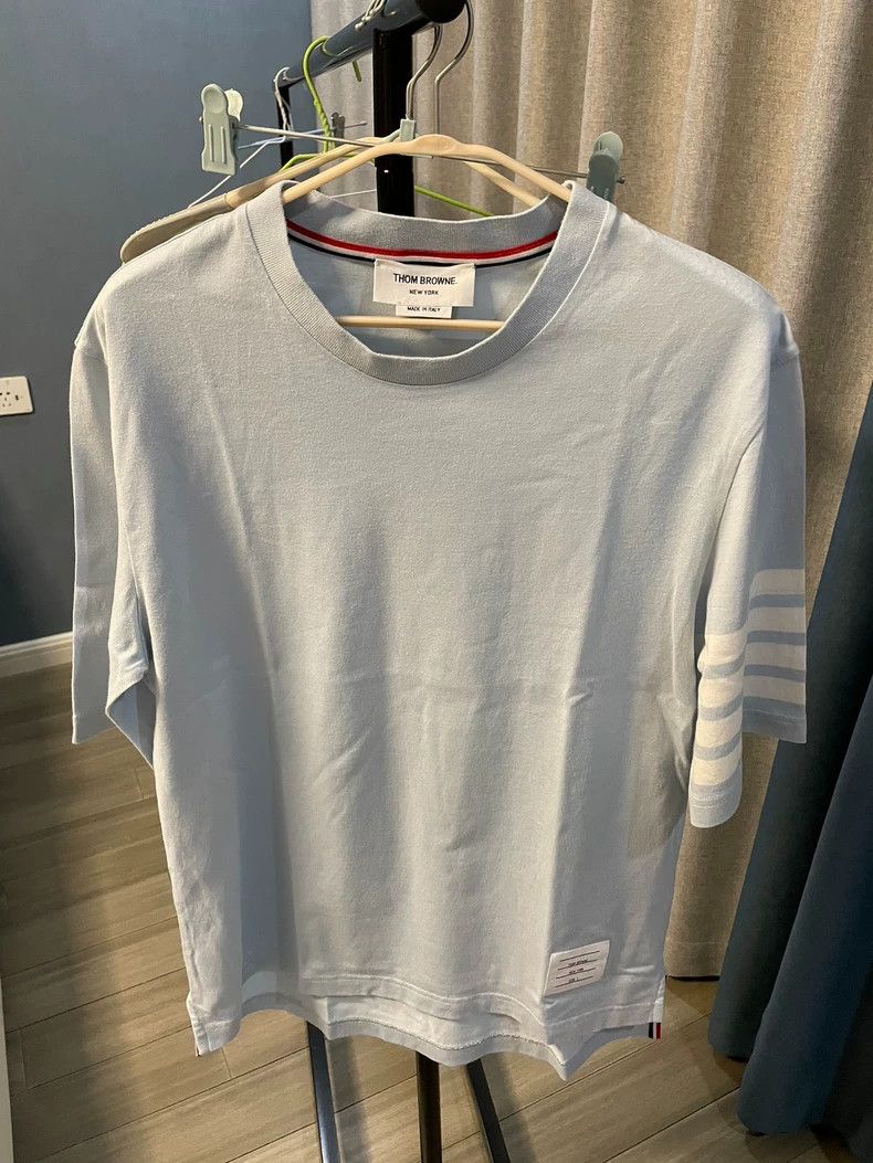 Thom Browne Thom browne Haze blue T-shirt short sleeves 2503-Nextarrow Size US M / EU 48-50 / 2 - 1 Thumbnail