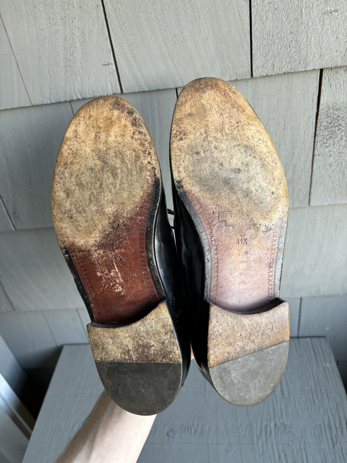 FABI × Vintage Vintage Black Leather Wingtip Derby Shoes Oxford Fabi Mens 8 Size US 8 / EU 41 - 11 Thumbnail