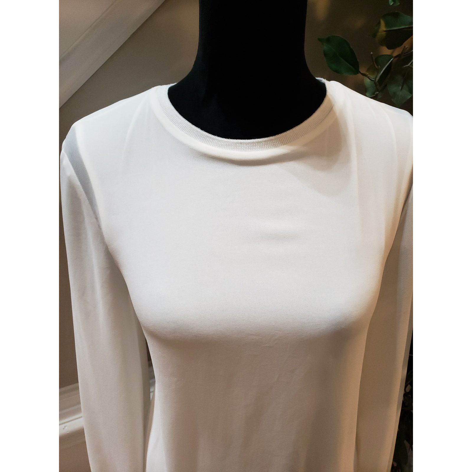 Zara Zara Woman Blouse White Sheer Long Sleeve Medium Top Size M / US 6-8 / IT 42-44 - 3 Thumbnail