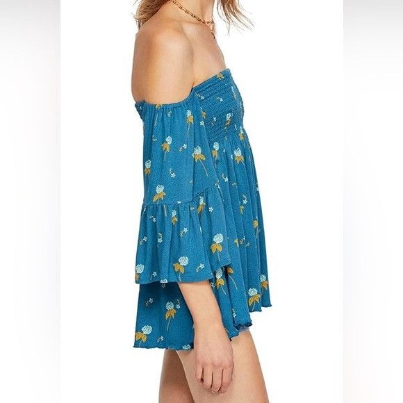 Free People FREE PEOPLE LANA OFF SHOULDER TUNIC FLORAL SZ MEDIUM M Size M / US 6-8 / IT 42-44 - 2 Thumbnail