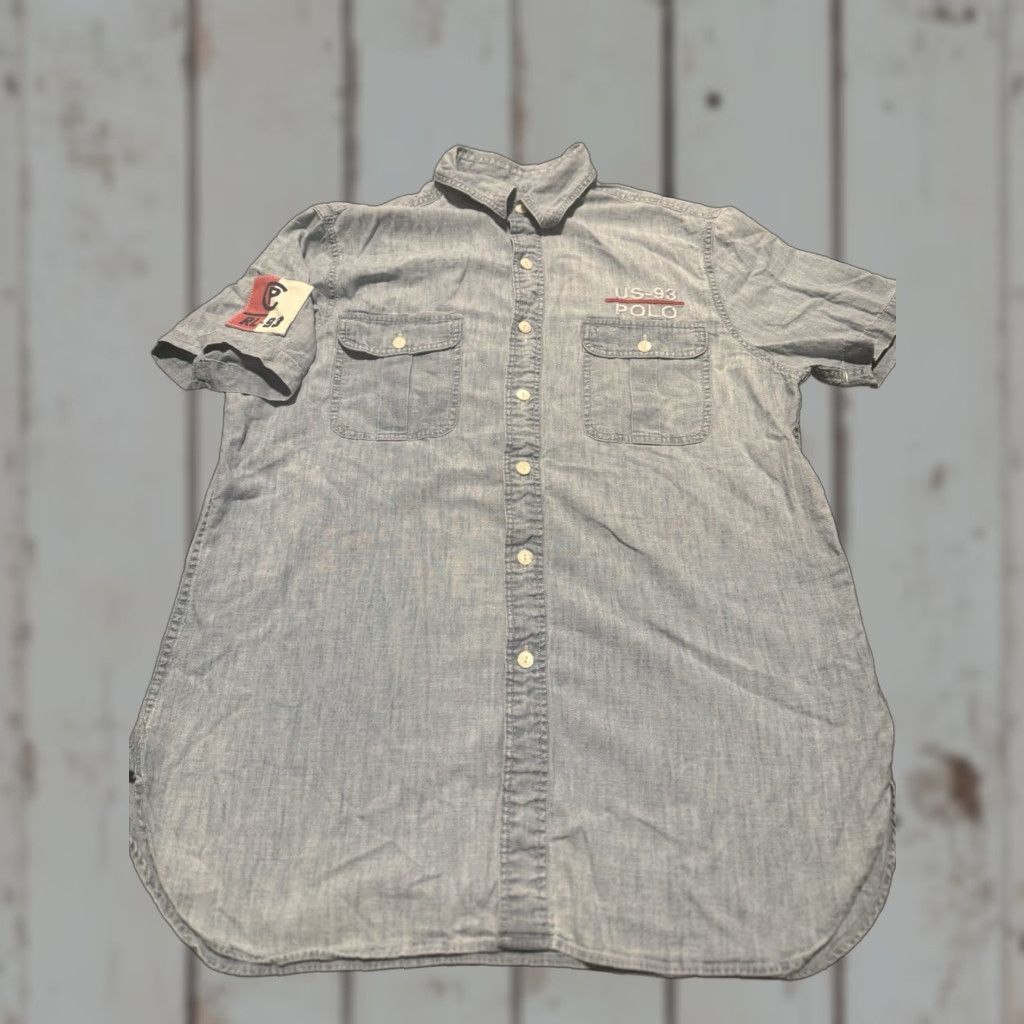 Polo Ralph Lauren VINTAGE Polo Ralph Lauren Chambray CP-RL 93 Button Up Shirt Denim Blue Size Small Mens Shirt Regular Short Sleeve Size US S / EU 44-46 / 1 - 1 Thumbnail