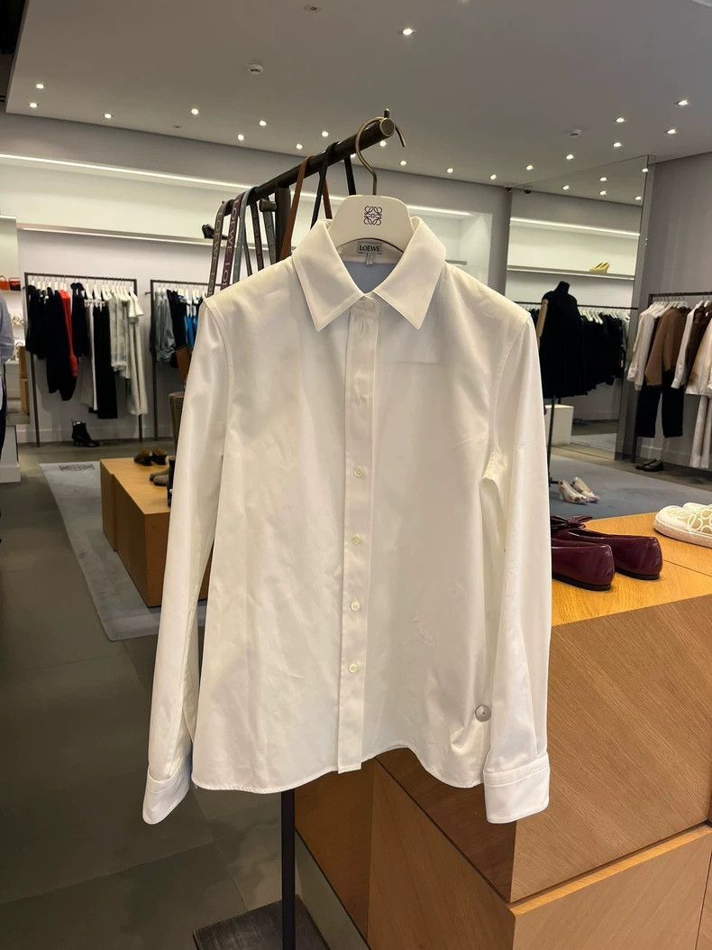 Loewe white long sleeve embroidered shirt-2507 Size US M / EU 48-50 / 2 - 6 Thumbnail