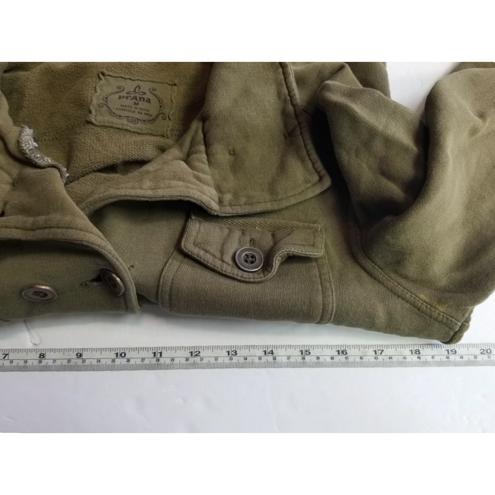 Prana prAna Women's Green Button Up Jacket Shirt Size Medium Casual Formal Travel Jacket Long Sleeve Pockets Collared Knit Cotton Solid Outdoor Vintage No Size M / US 6-8 / IT 42-44 - 4 Thumbnail