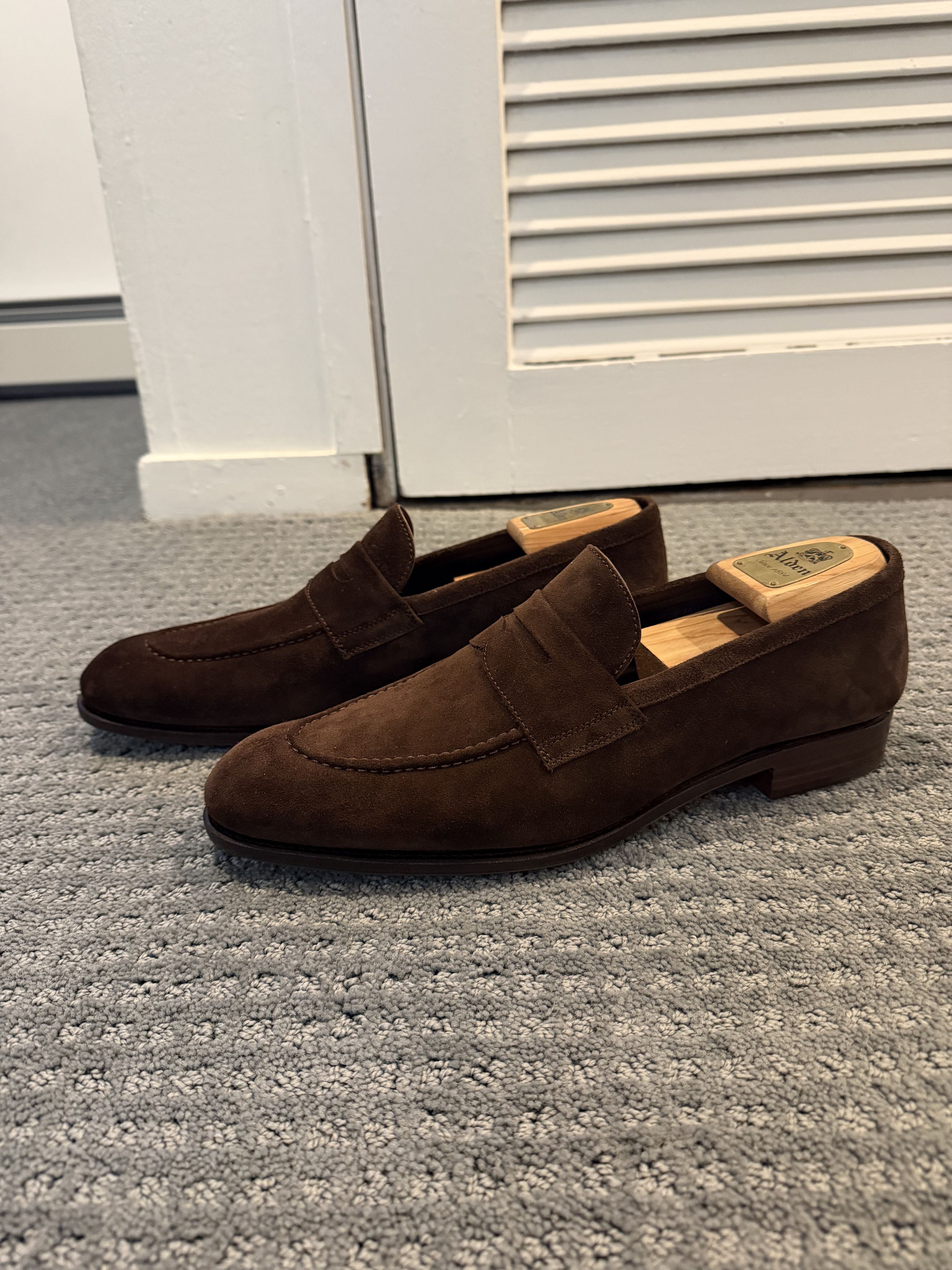 Carmina Brown Suede Penny Loafer (Never Worn) Size US 13 / EU 46 - 2 Thumbnail