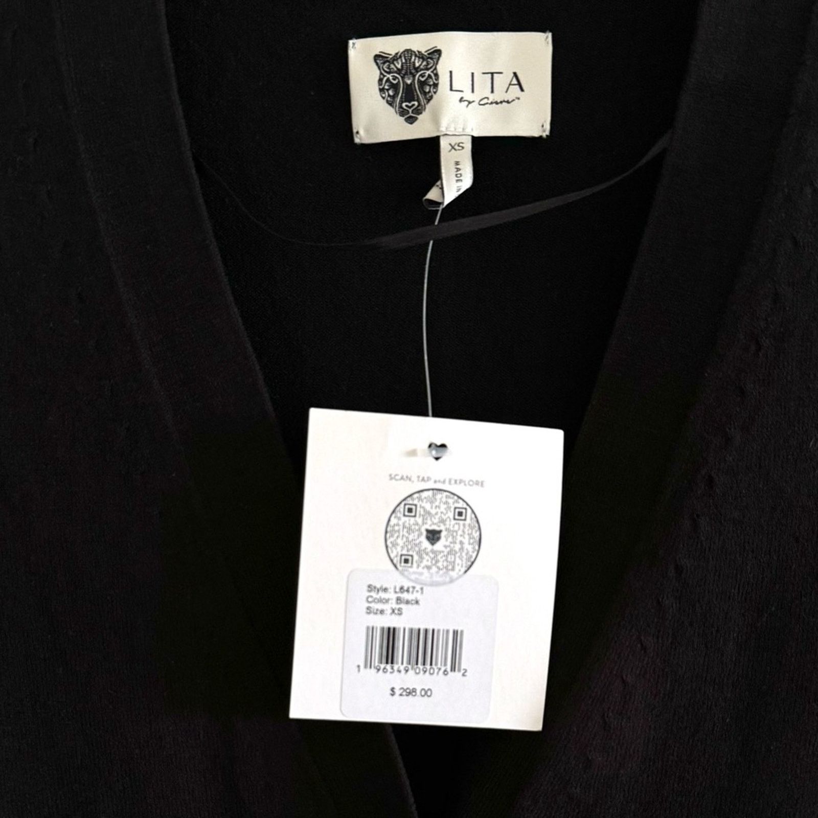 Other NWT! LITA By Ciara Black Long Cardigan, Size XS, MSRP.$298 Size XS / US 0-2 / IT 36-38 - 8 Thumbnail