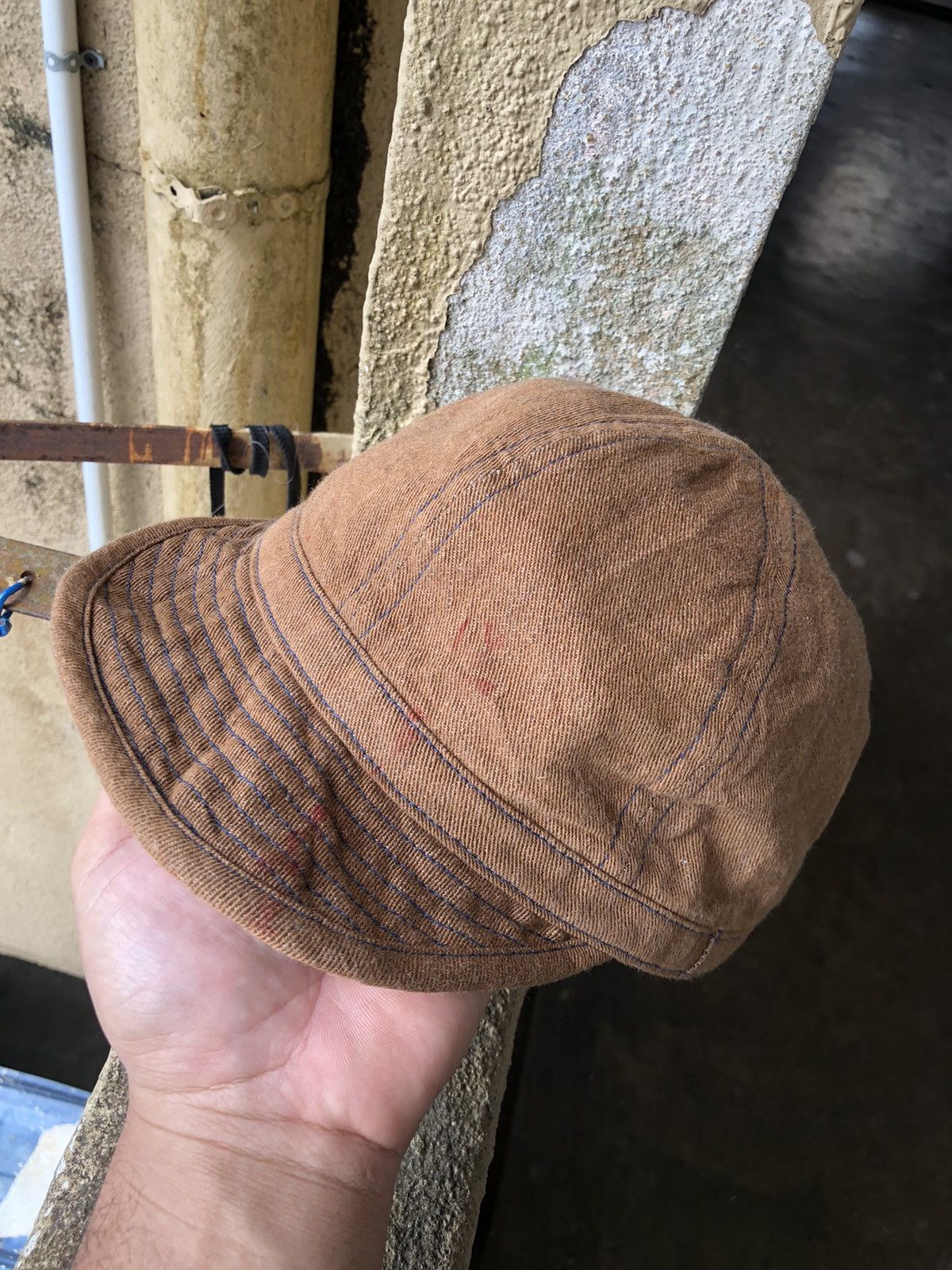 Buzz Rickson's Vintage 90s Buzz Rikson Army Brown Denim Cap Size ONE SIZE - 3 Thumbnail