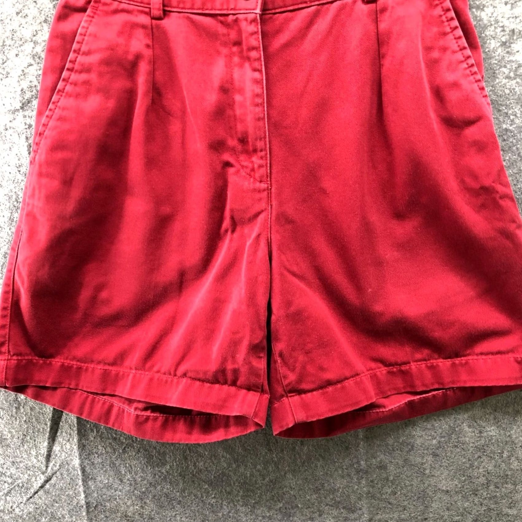 Vintage VINTAGE L.L. Bean Chino Shorts Womens S Red High Waisted Pleated Front Relaxed Size 28" / US 6 / IT 42 - 5 Thumbnail