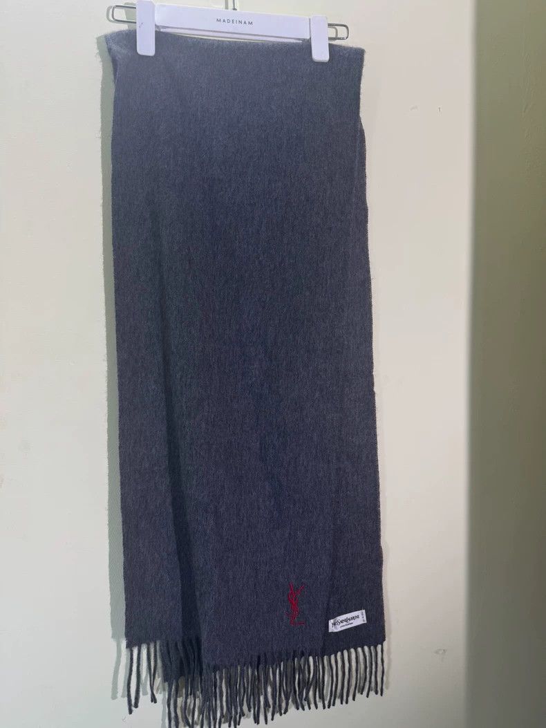 Saint Laurent Paris Saint Laurent Paris Grey cashmere scarf Size ONE SIZE - 2 Thumbnail