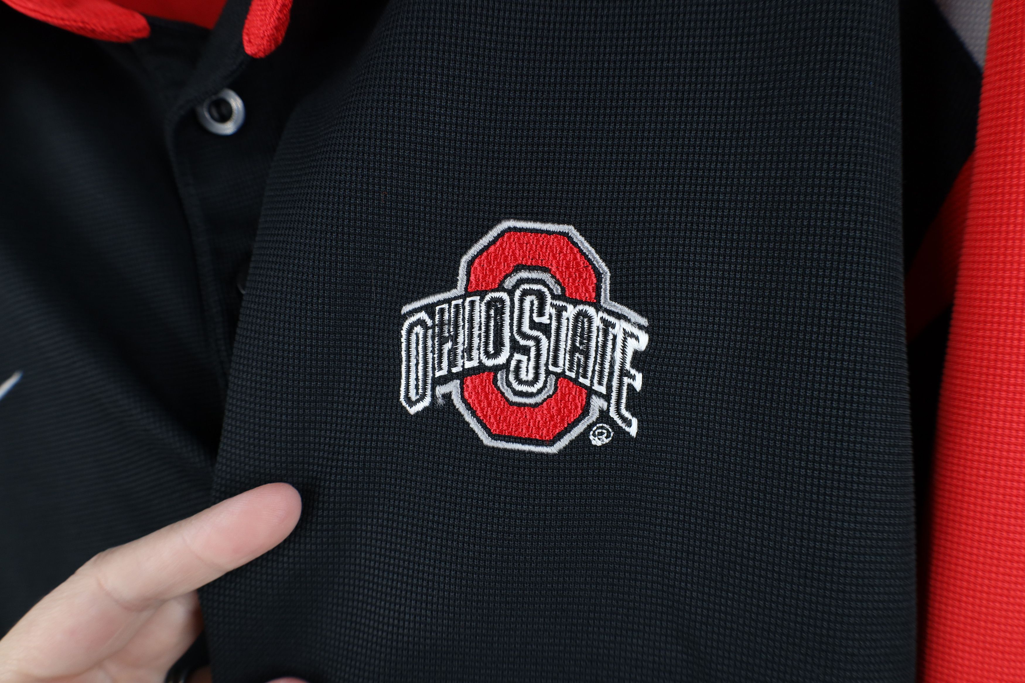 Nike × Vintage Vintage Nike Mini Swoosh Ohio State University Football Polo Size US L / EU 52-54 / 3 - 4 Thumbnail