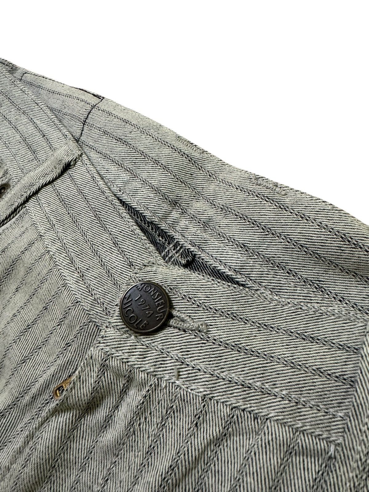 Japanese Brand × Matsuda × Vintage Vintage MONSIEUR NICOLE Hickory Pinstriped Pant Size US 32 / EU 48 - 7 Thumbnail