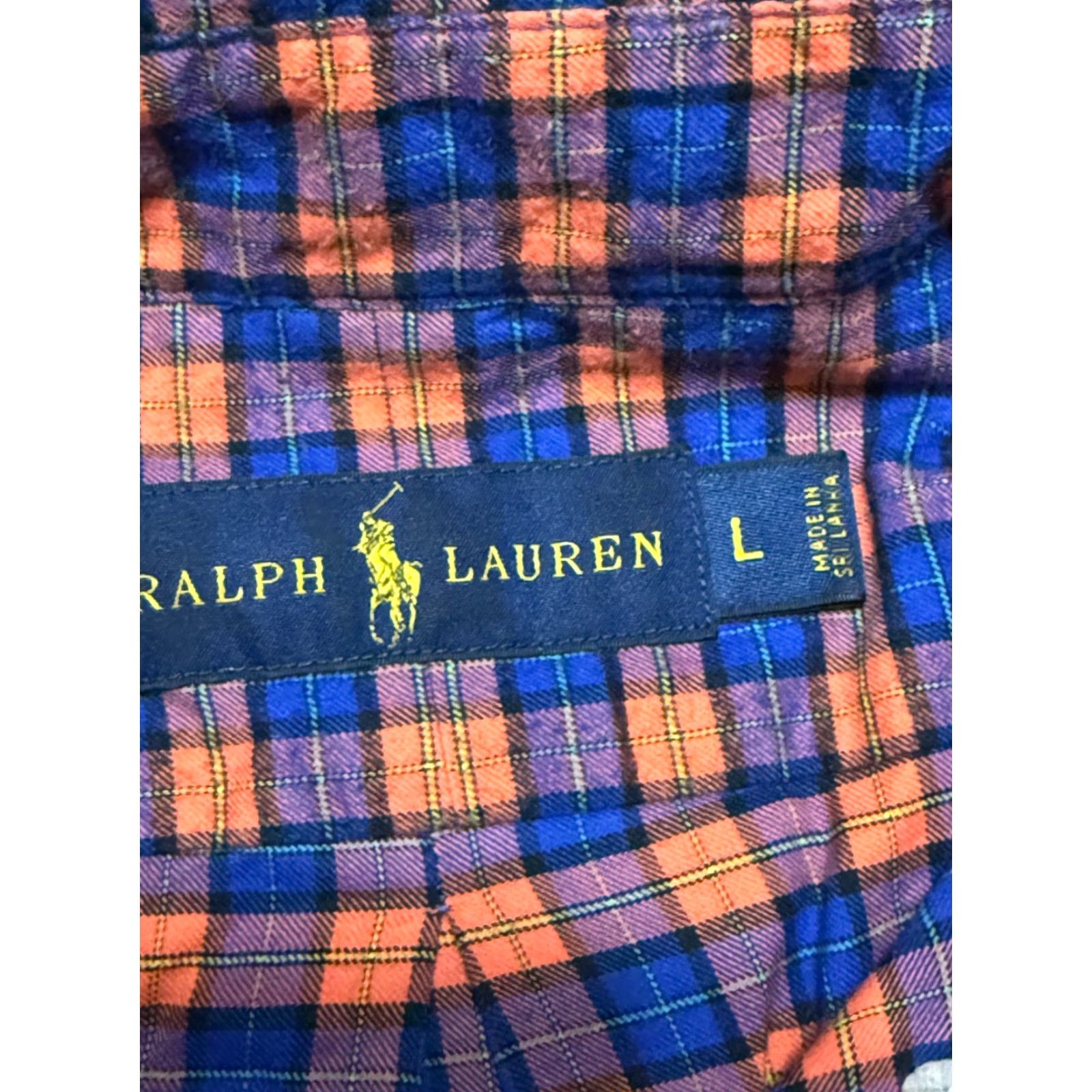 Ralph Lauren Ralph Lauren Shirt Men's Large Red Orange Purple Plaid Long Sleeve Button-Up Size US L / EU 52-54 / 3 - 5 Thumbnail