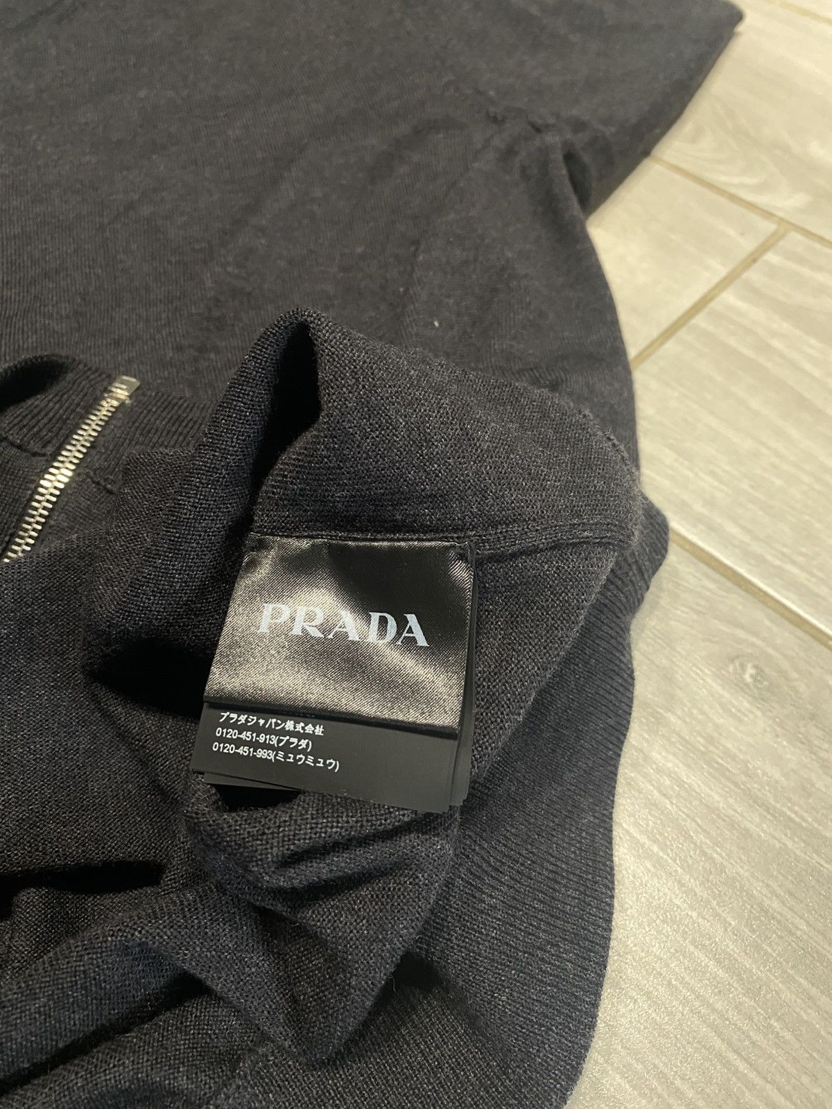 Prada Prada Prada Full Zip classic Wool Sweater Luxury Size US L / EU 52-54 / 3 - 8 Thumbnail