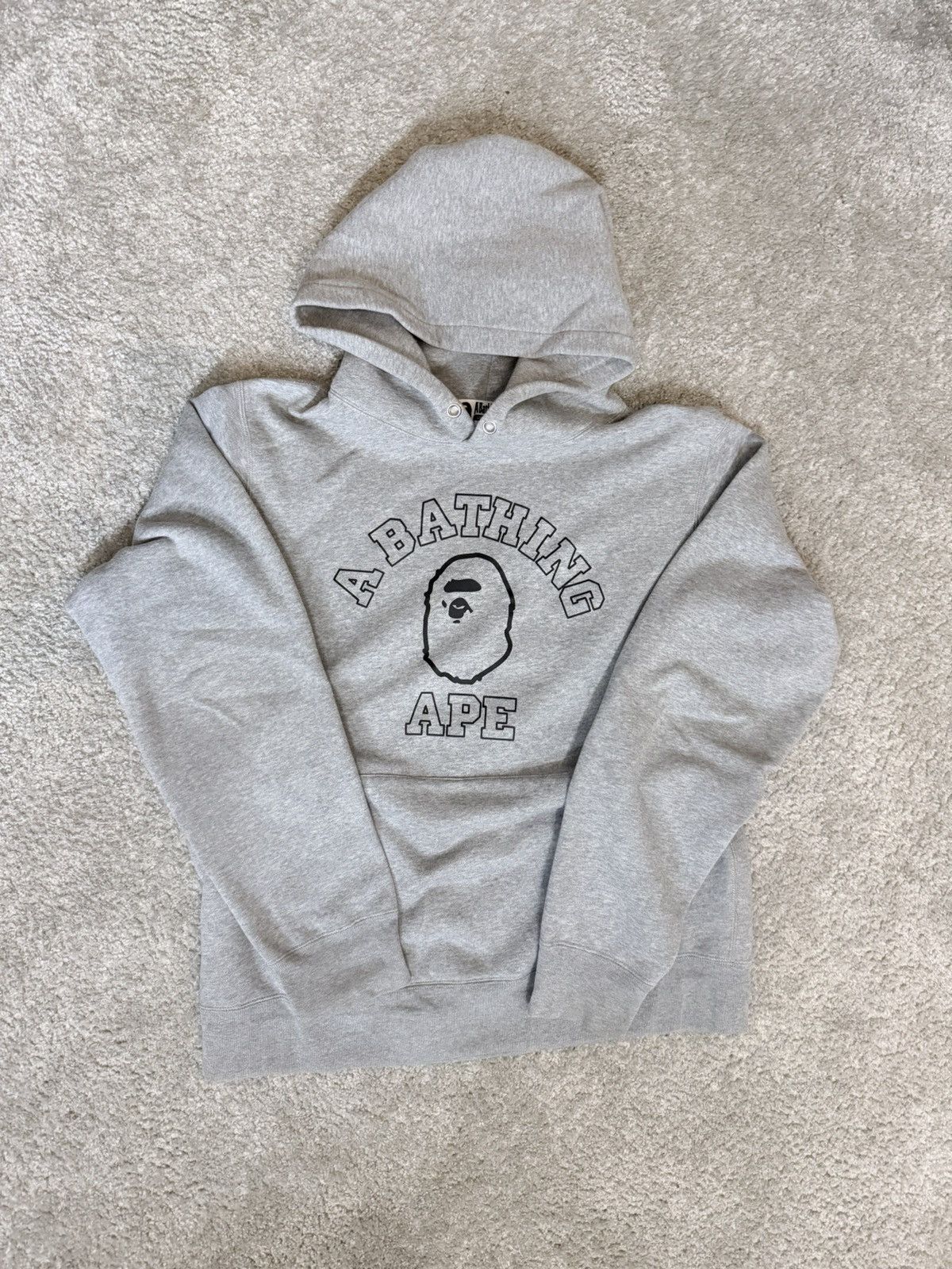 Bape Bape Grey Hoodie College logo New Year 2021 Edition Size US XL / EU 56 / 4 - 1 Thumbnail