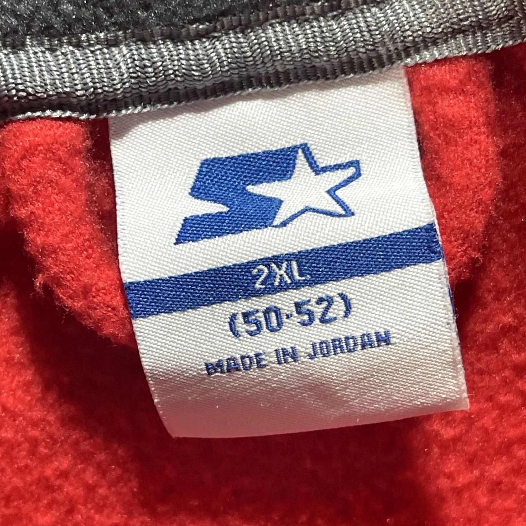 Starter Starter Jacket Mens 2XL Fleece Red Gray Trim Full Zip High Collar Pockets Raglan Size US XXL / EU 58 / 5 - 5 Thumbnail