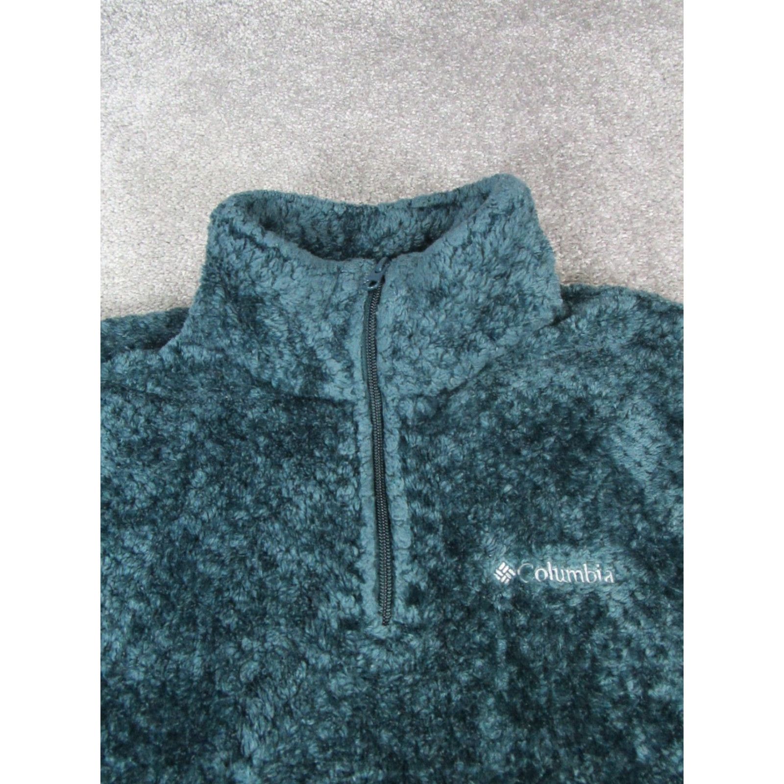 Vintage Columbia Jacket Womens Medium Blue Quartezip Hiking Sherpa Fleece Size M / US 6-8 / IT 42-44 - 2 Thumbnail