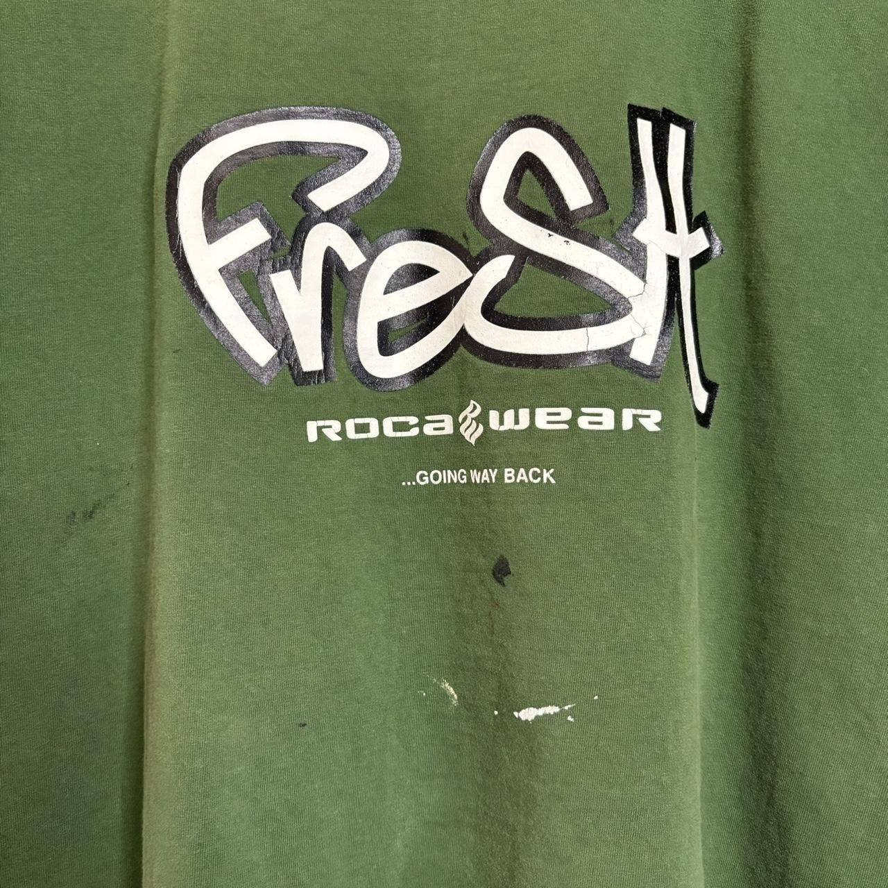 Rocawear × Vintage Vintage Y2K Rocawear Trashed Faded Green Fresh Graphic Tee Size US XL / EU 56 / 4 - 2 Thumbnail