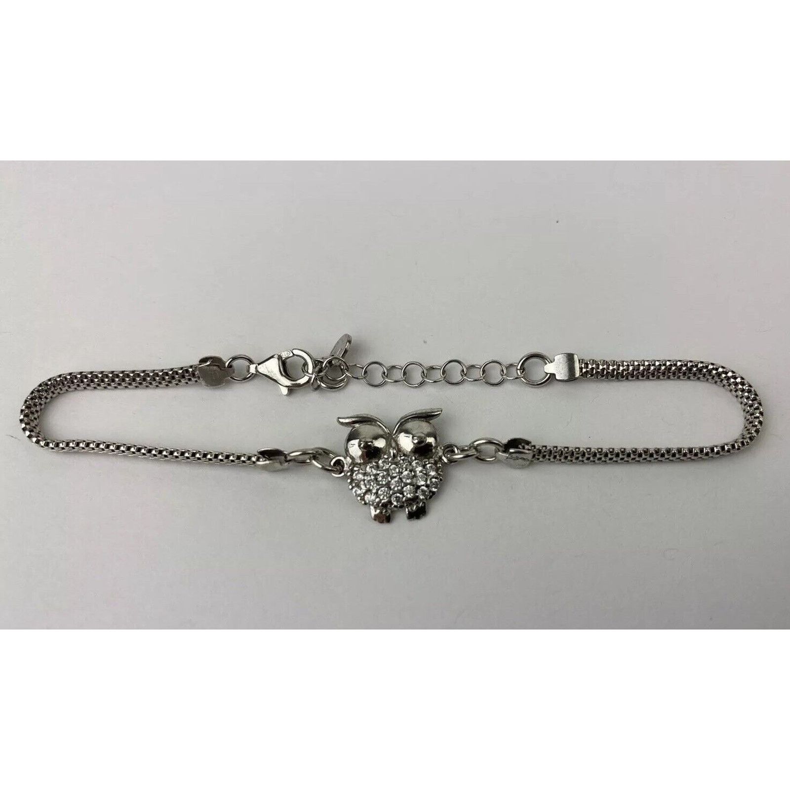 Other 925 Sterling Silver Wise Owl Bird Bracelet 7”-8” Italy Mesh Size ONE SIZE - 1 Thumbnail