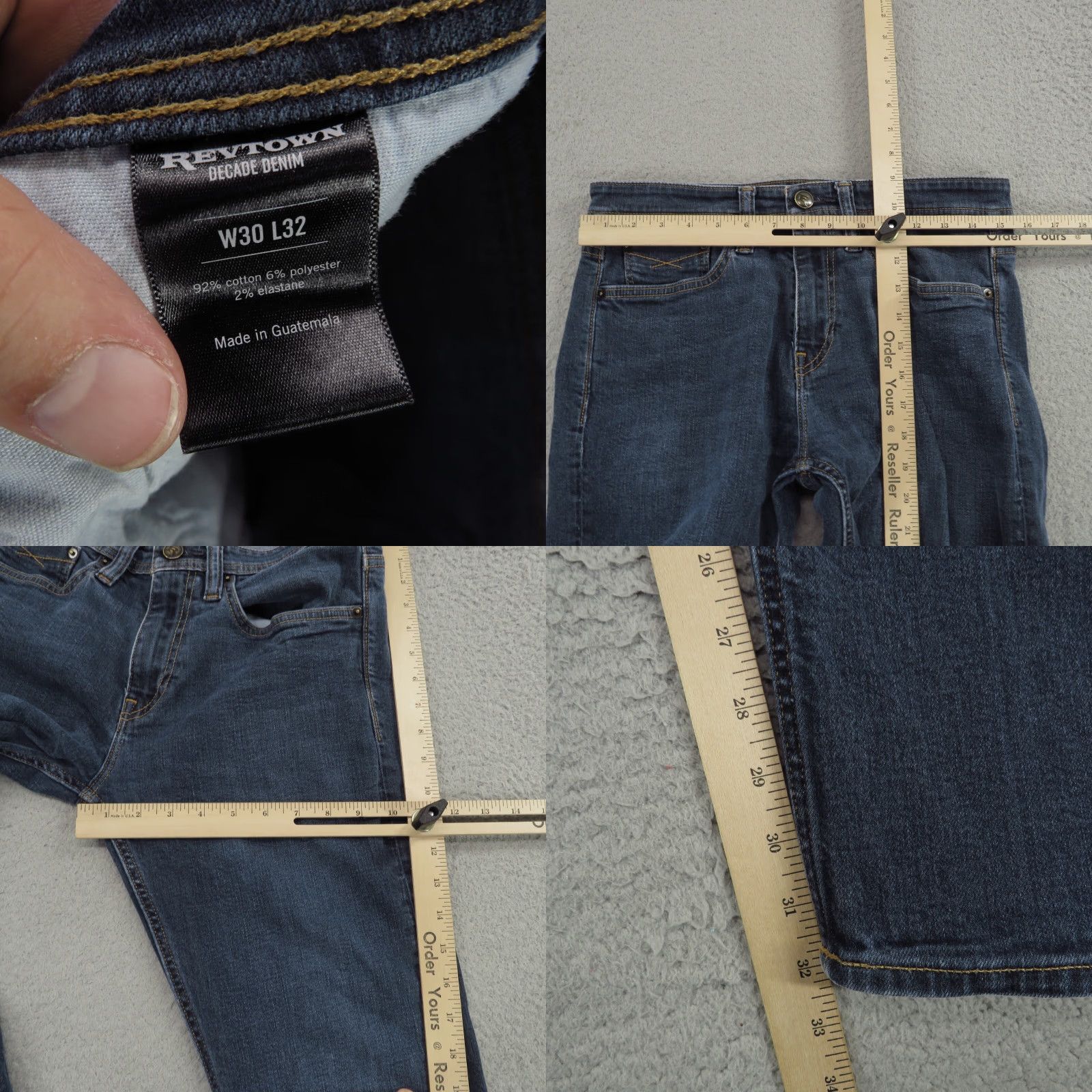 Denime VINTAGE Revtown Jeans Sharp 30x32 Slim Fit Denim Dark Washed 5-Pocket Mens Jeans Slim Modern USA Fit: Mens Size US 30 / EU 46 - 8 Thumbnail