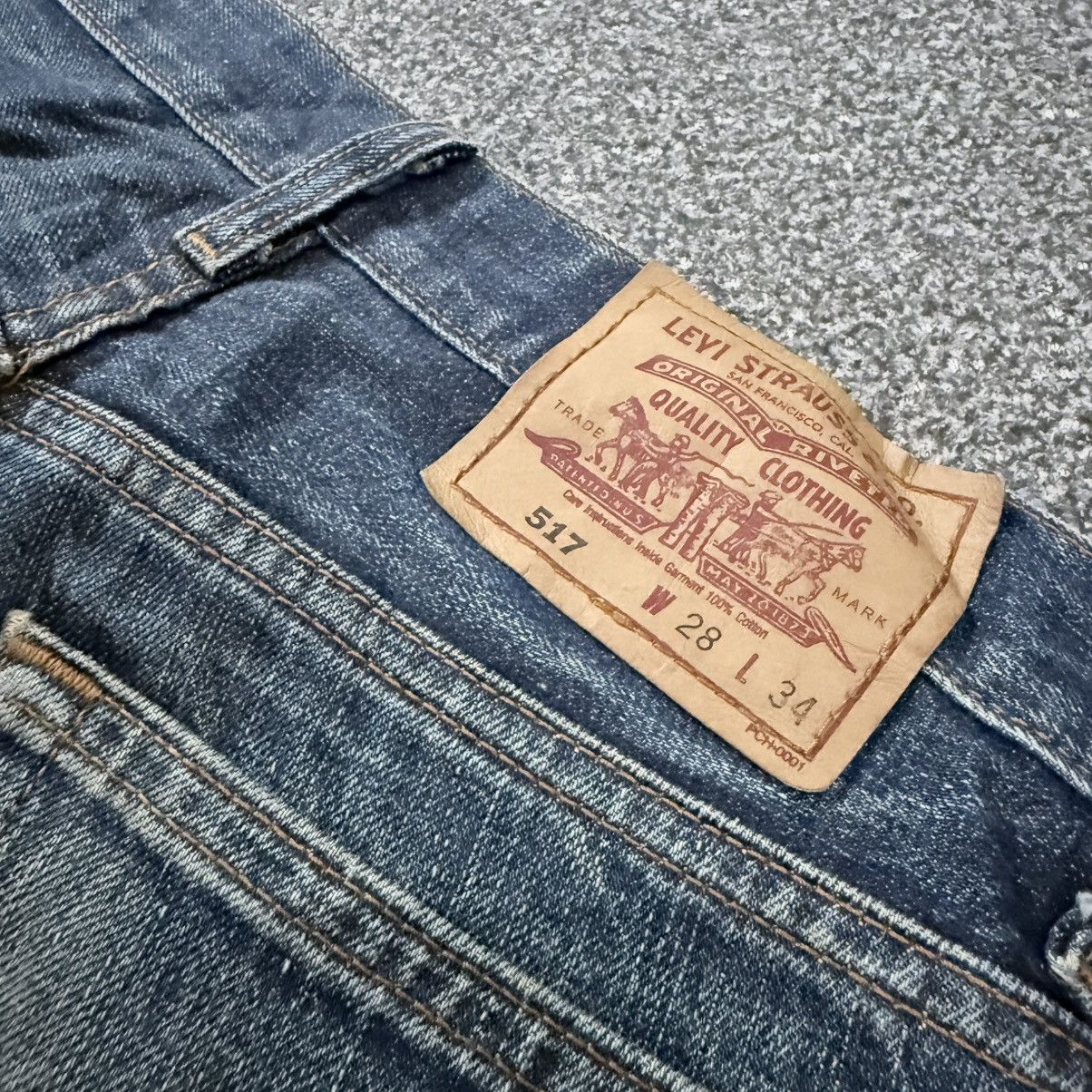 If Six Was Nine Flared Vintage 90s Levis 517 Bootcut Whisker Destroyed Denim Size US 28 / EU 44 - 8 Thumbnail