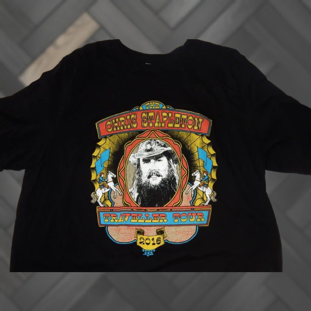 Vintage Chris Stapleton Mens Black Short Sleeve T Shirt Large 2016 Tour Size US L / EU 52-54 / 3 - 1 Thumbnail