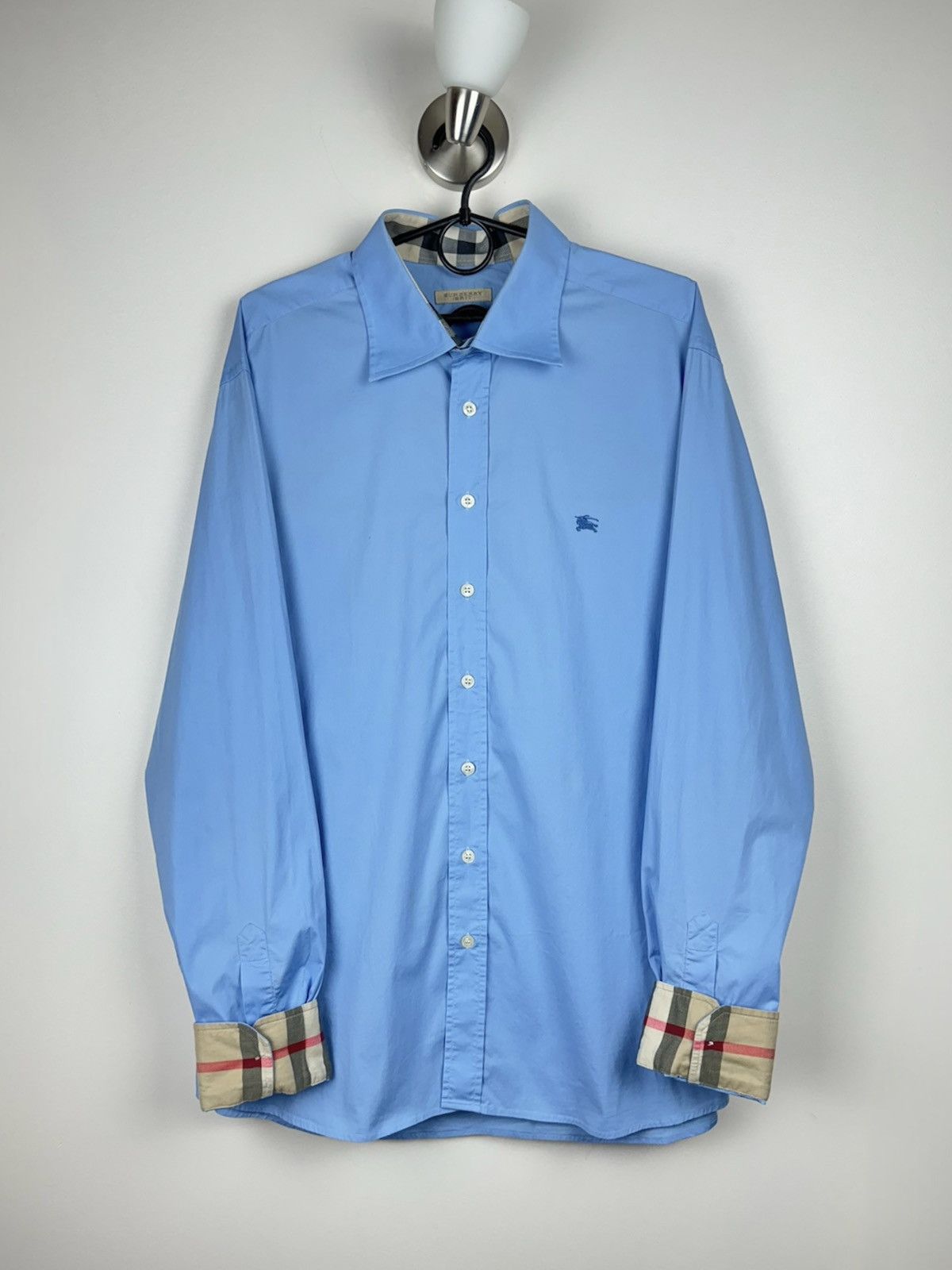 Burberry Classic blue shirt Burberry original luxury old money item Size US XL / EU 56 / 4 - 1 Thumbnail